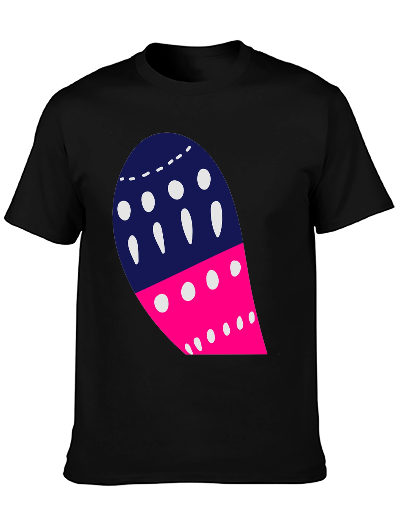 Black Abstract Graphic Tee - Modern Design Shirt view 3