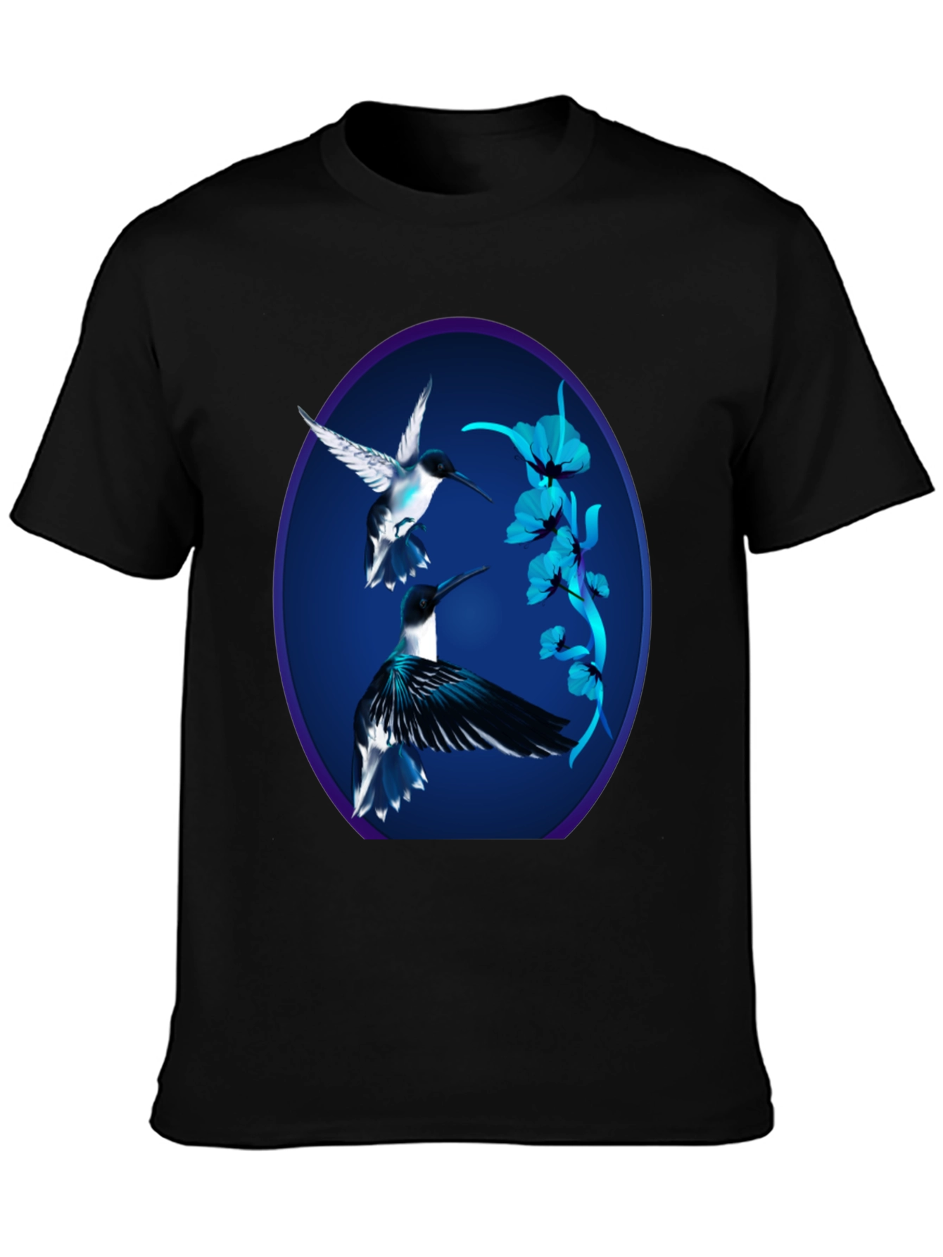 Black Hummingbird Graphic Black Tee view 3
