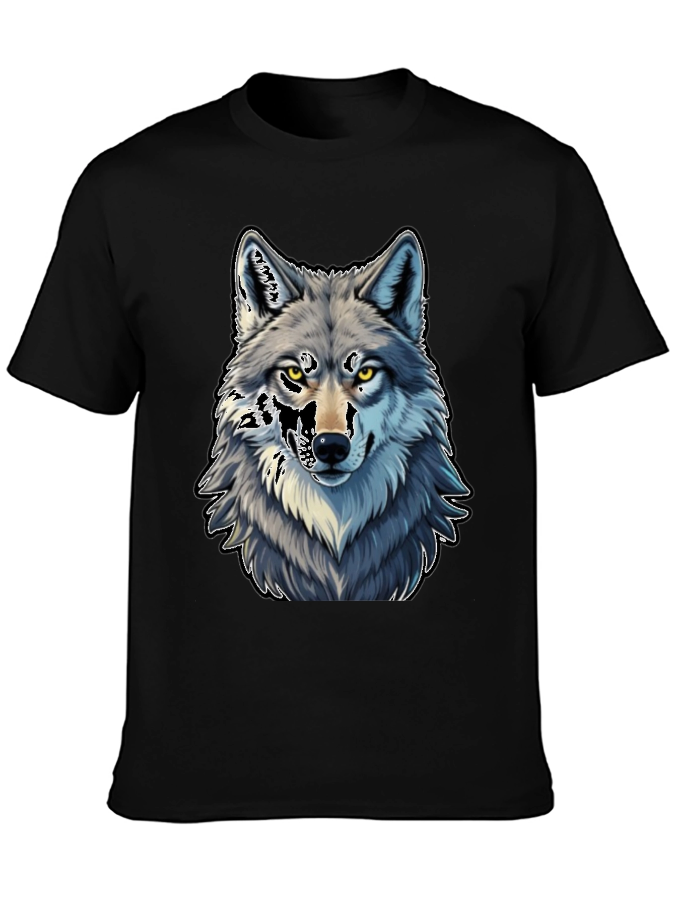 Black Wolf Graphic Tee - Black Cotton Blend view 3