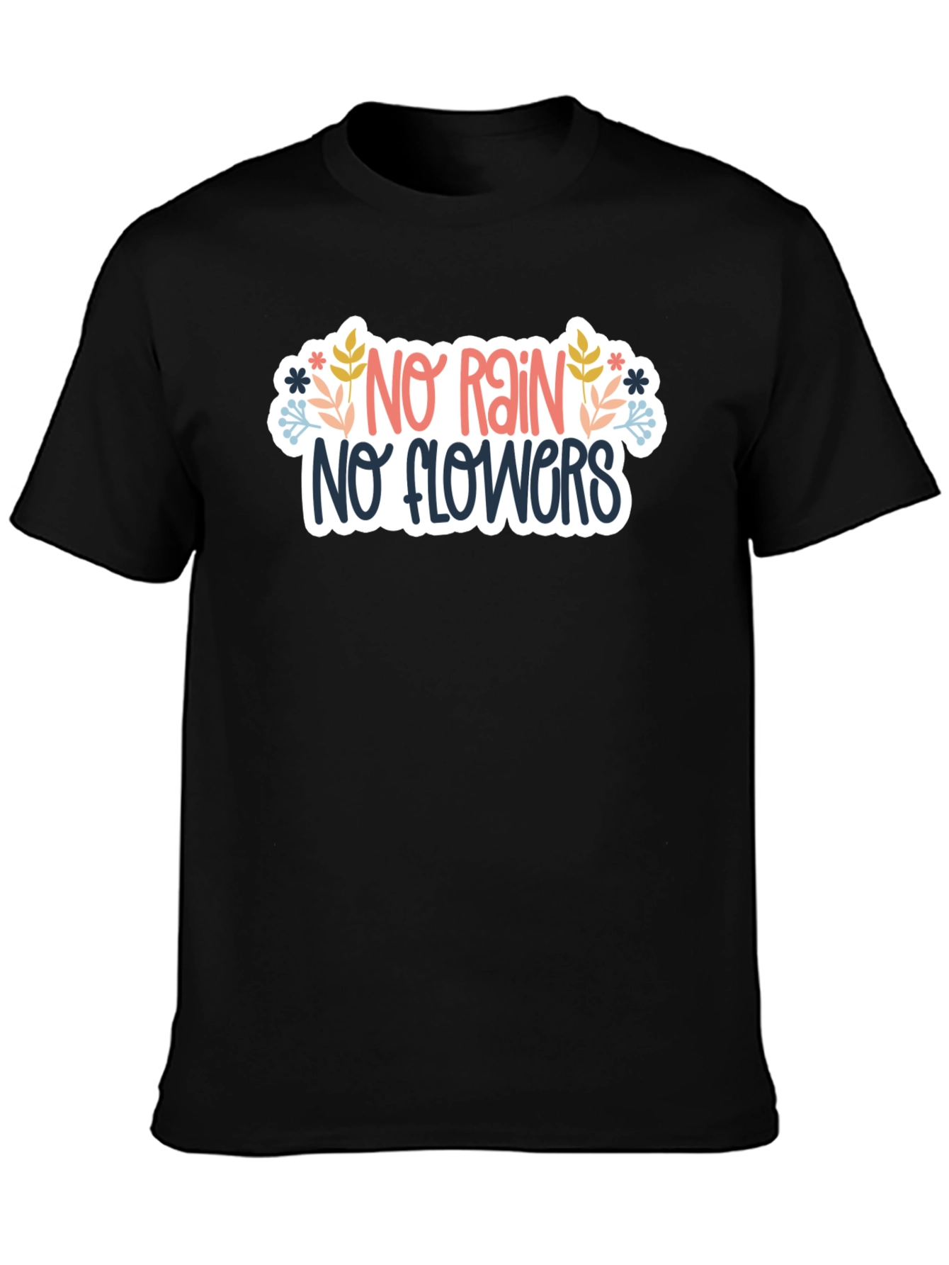 Black No Rain No Flowers Graphic Tee - Black view 3