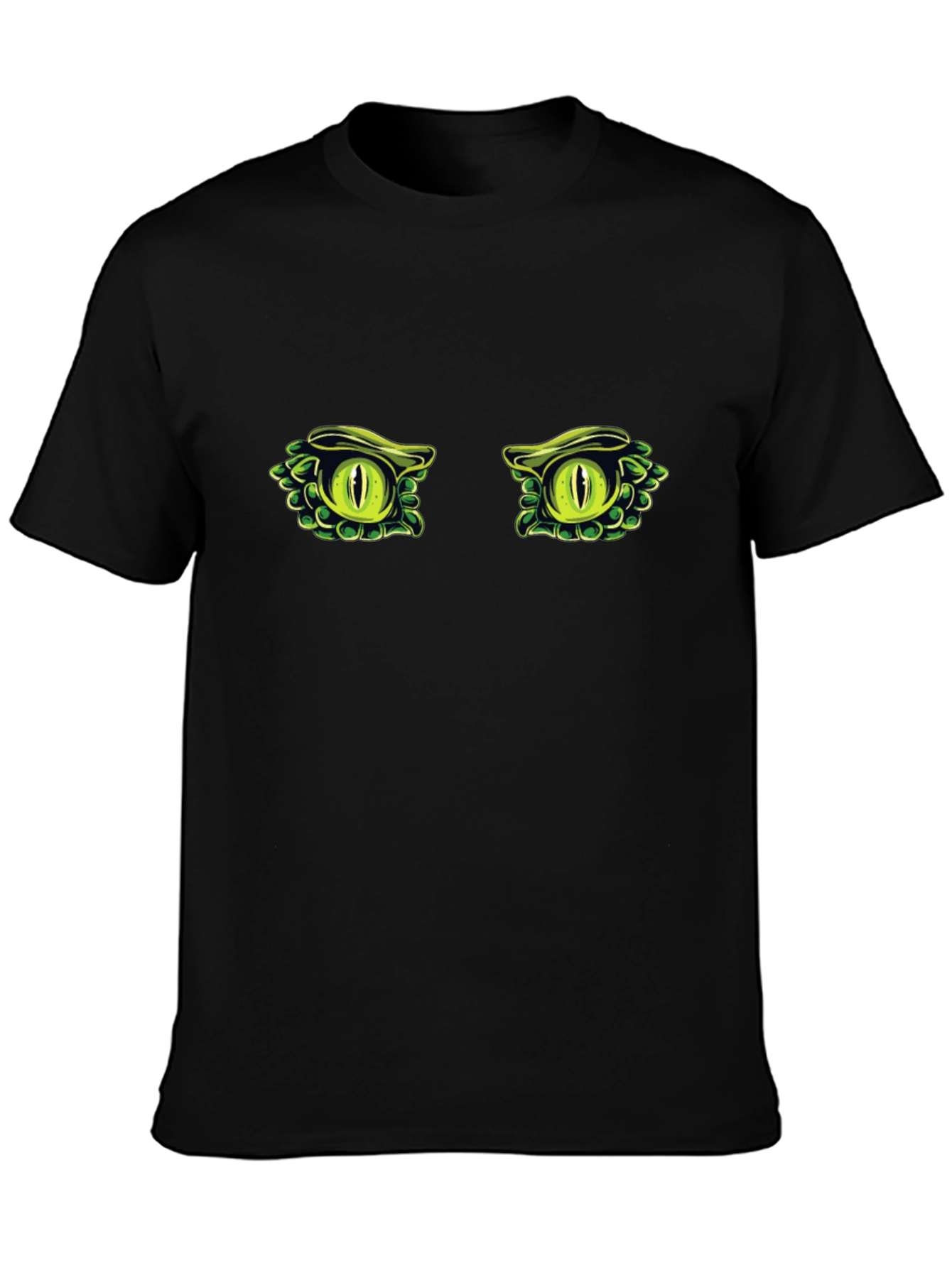 Black Reptile Eyes T-Shirt - Black Cotton Tee view 3