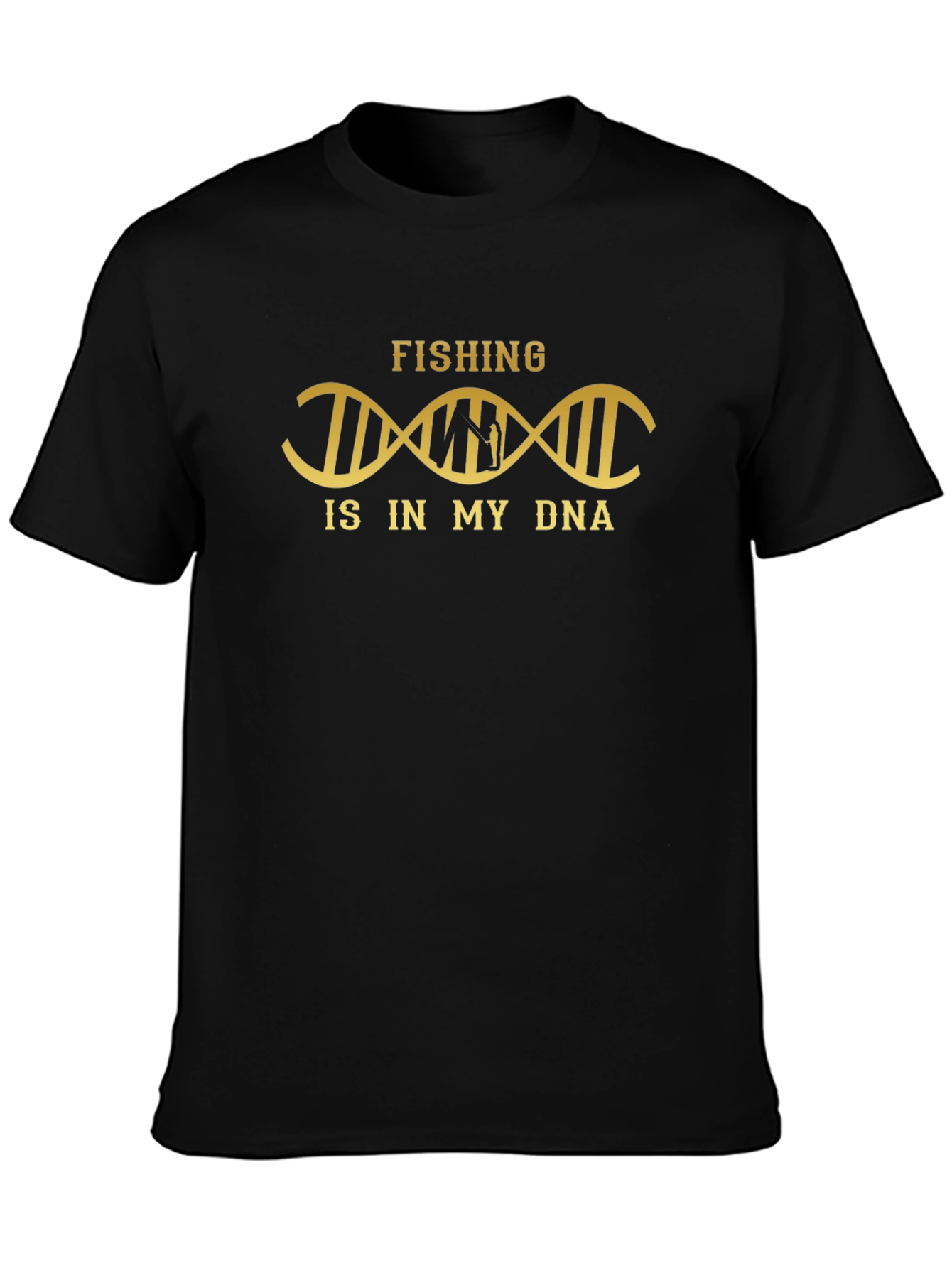 Black Fishing is in My DNA Black T-Shirt view 3
