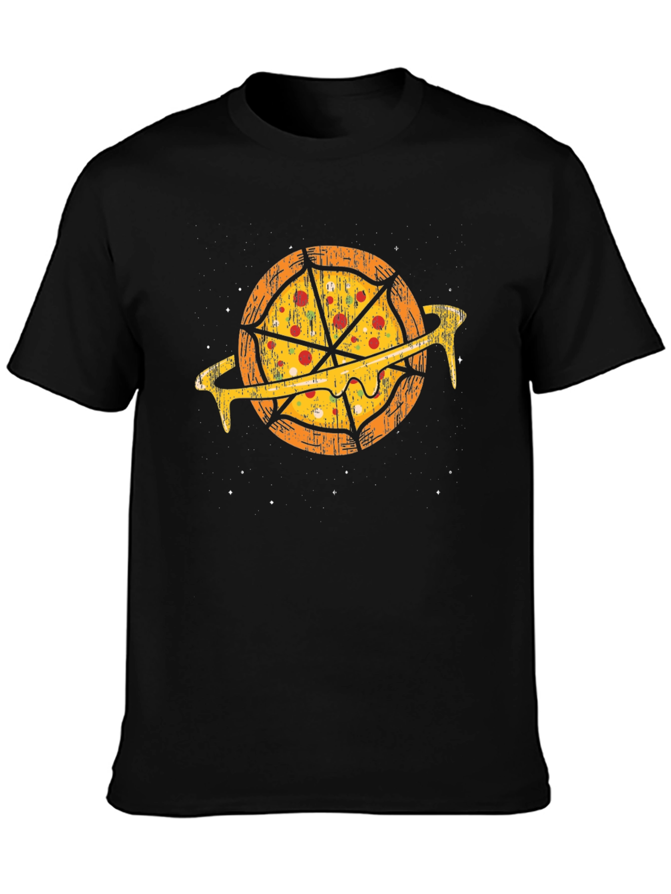Black Pizza Planet Graphic T-Shirt - Unique Foodie Style view 3