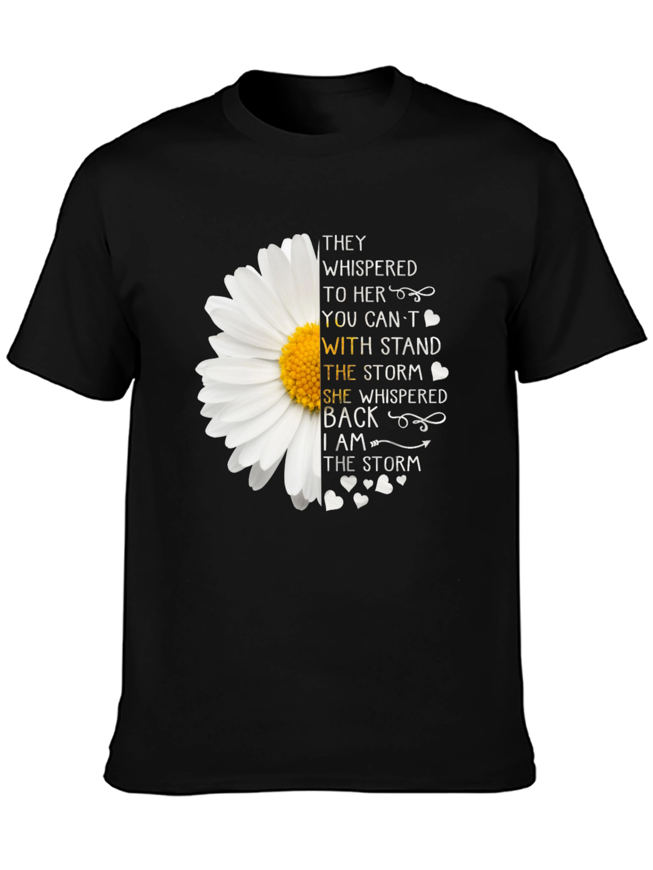 Black I Am The Storm T-Shirt - Motivational Flower Tee view 3