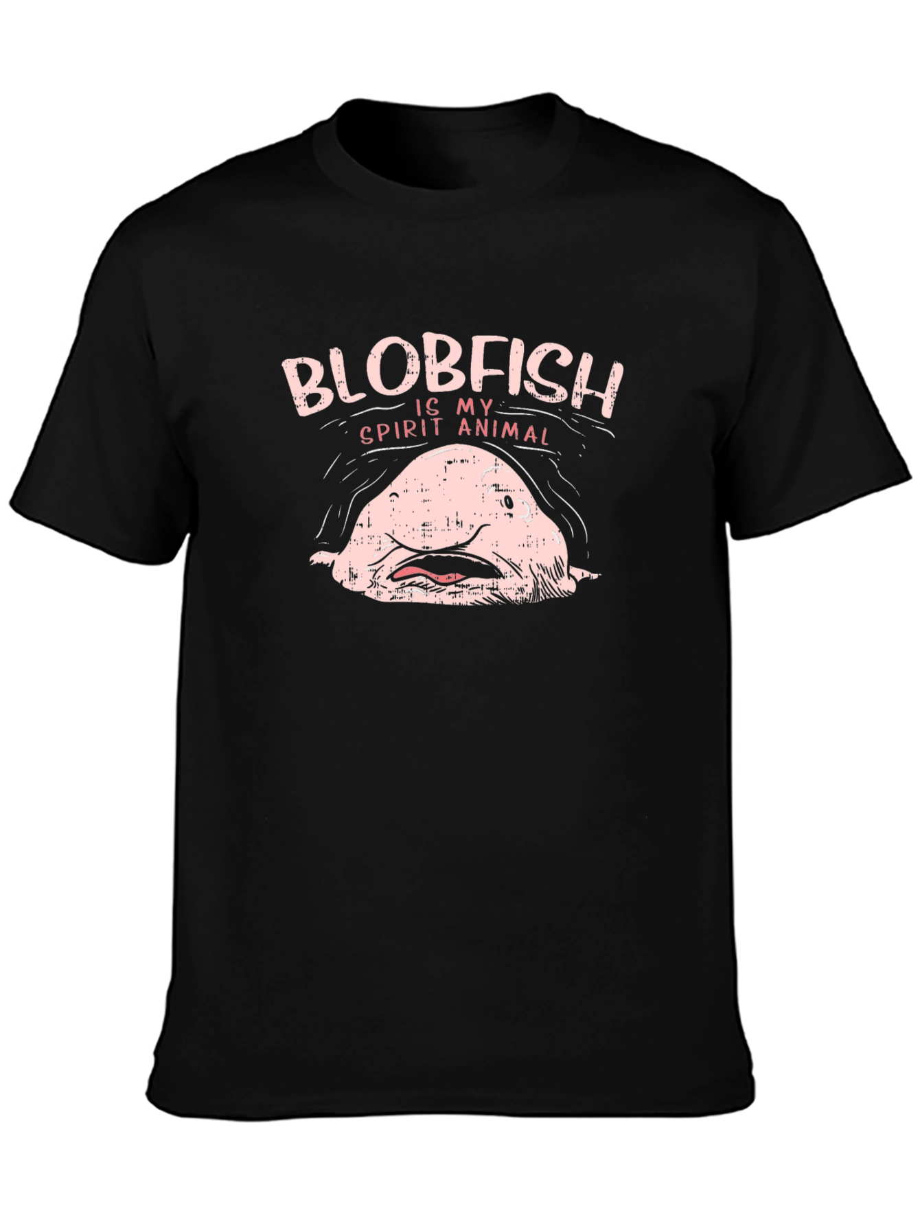 Black Blobfish Spirit Animal Graphic T-Shirt view 3