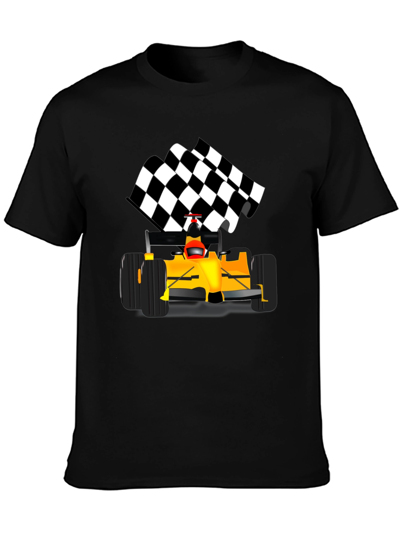Black Formula Race Car T-Shirt view 3