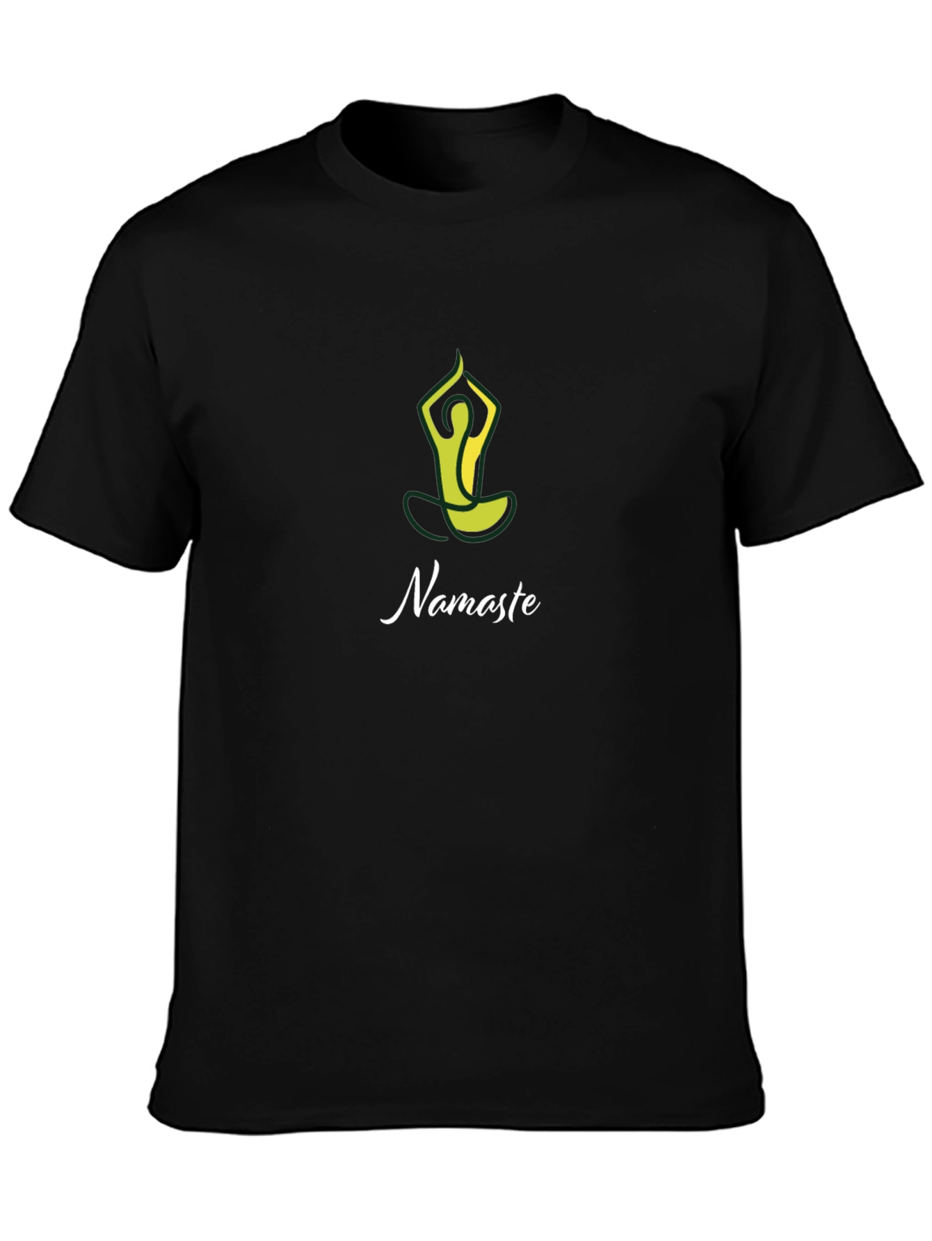 Black Namaste Yoga Graphic Tee - Black Cotton T-Shirt view 3