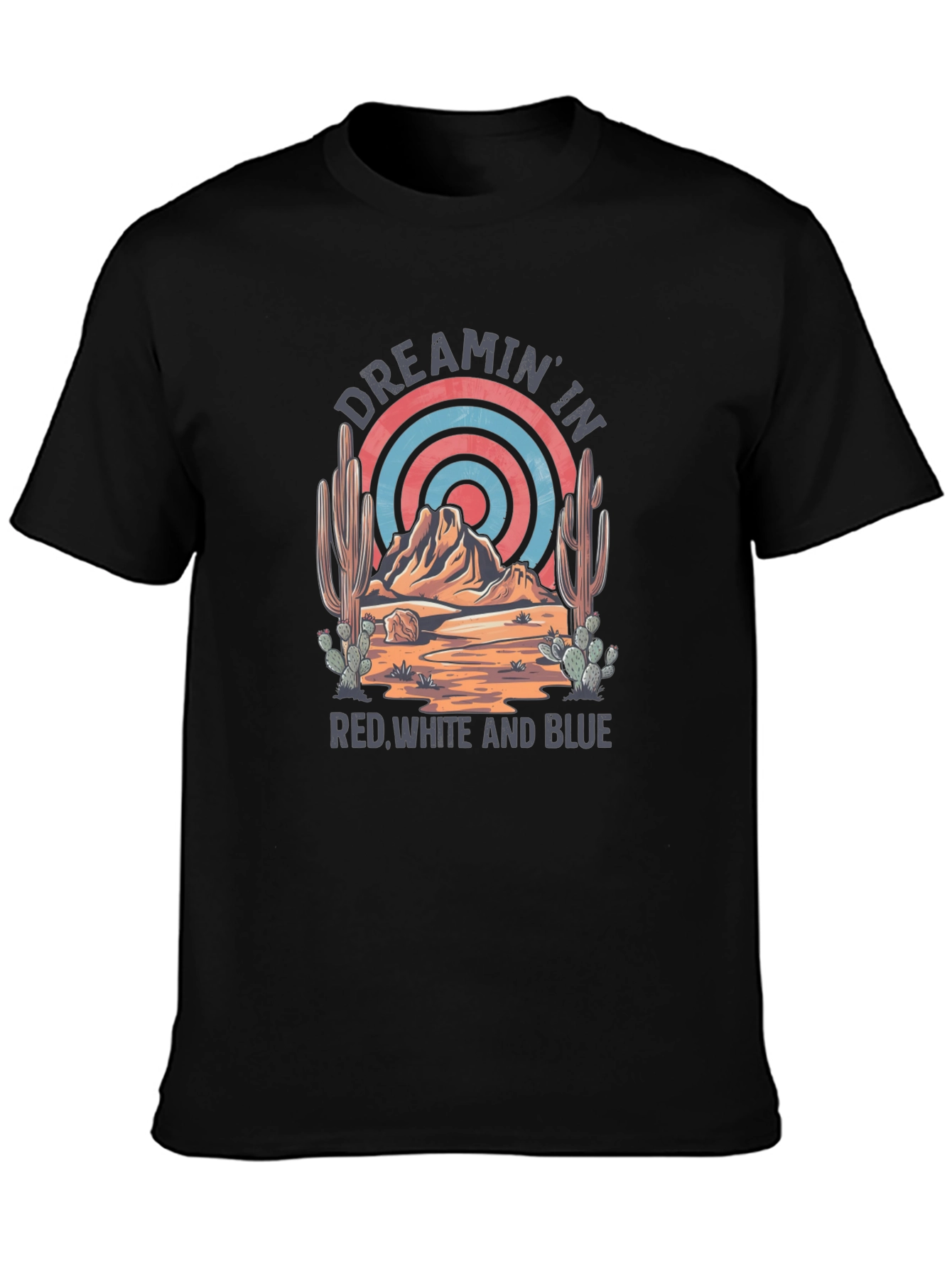 Black Dreamin' In Red White And Blue Graphic Tee view 3