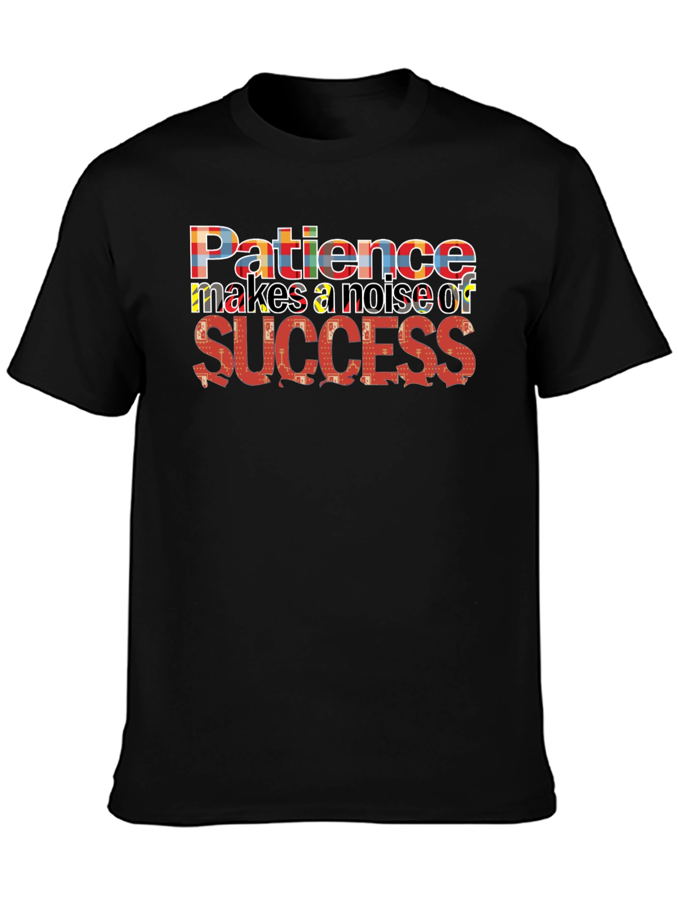 Black Patience Success Graphic Black T-Shirt view 3