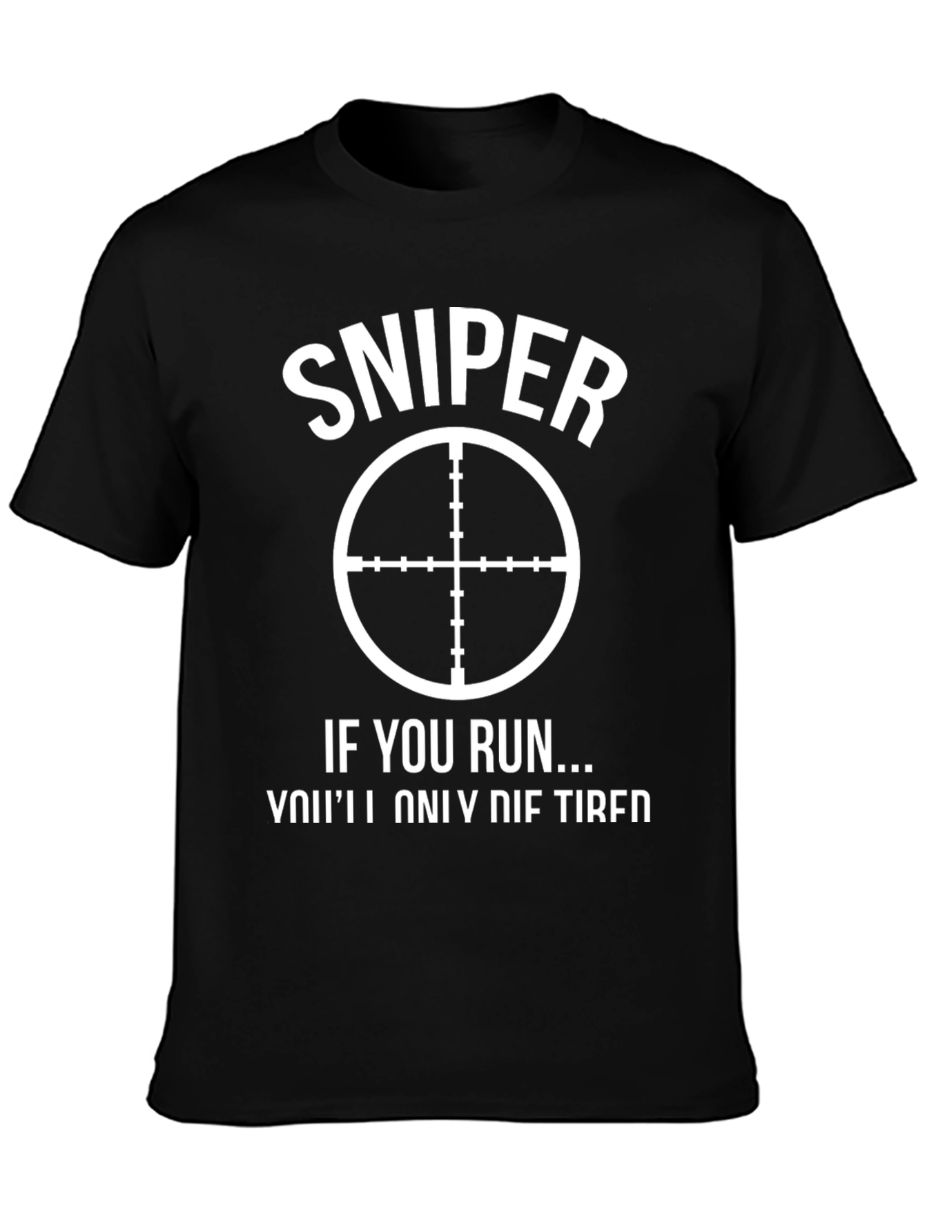 Black Sniper Graphic T-Shirt - Funny Slogan Tee view 3