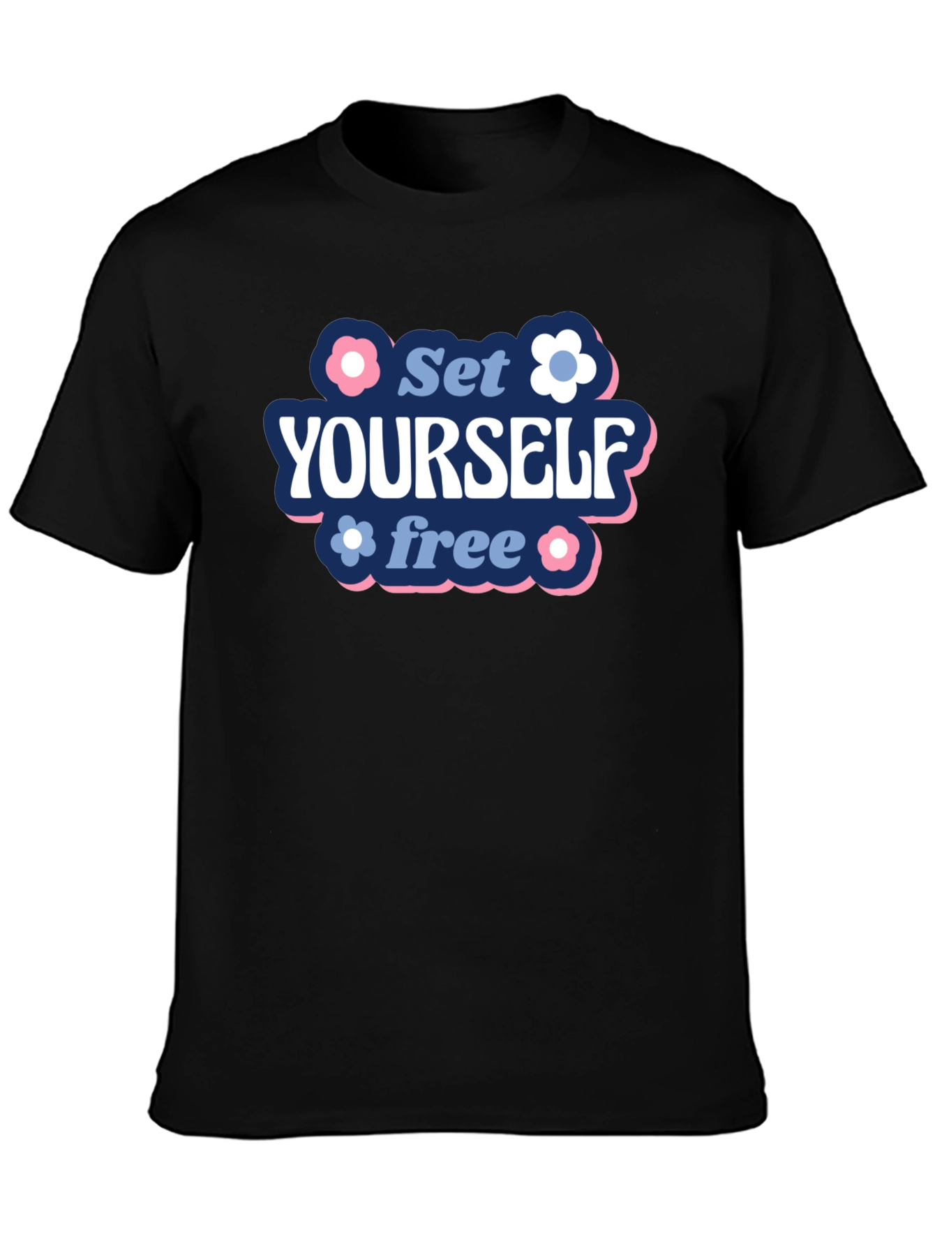 Black Set Yourself Free Graphic Tee view 3