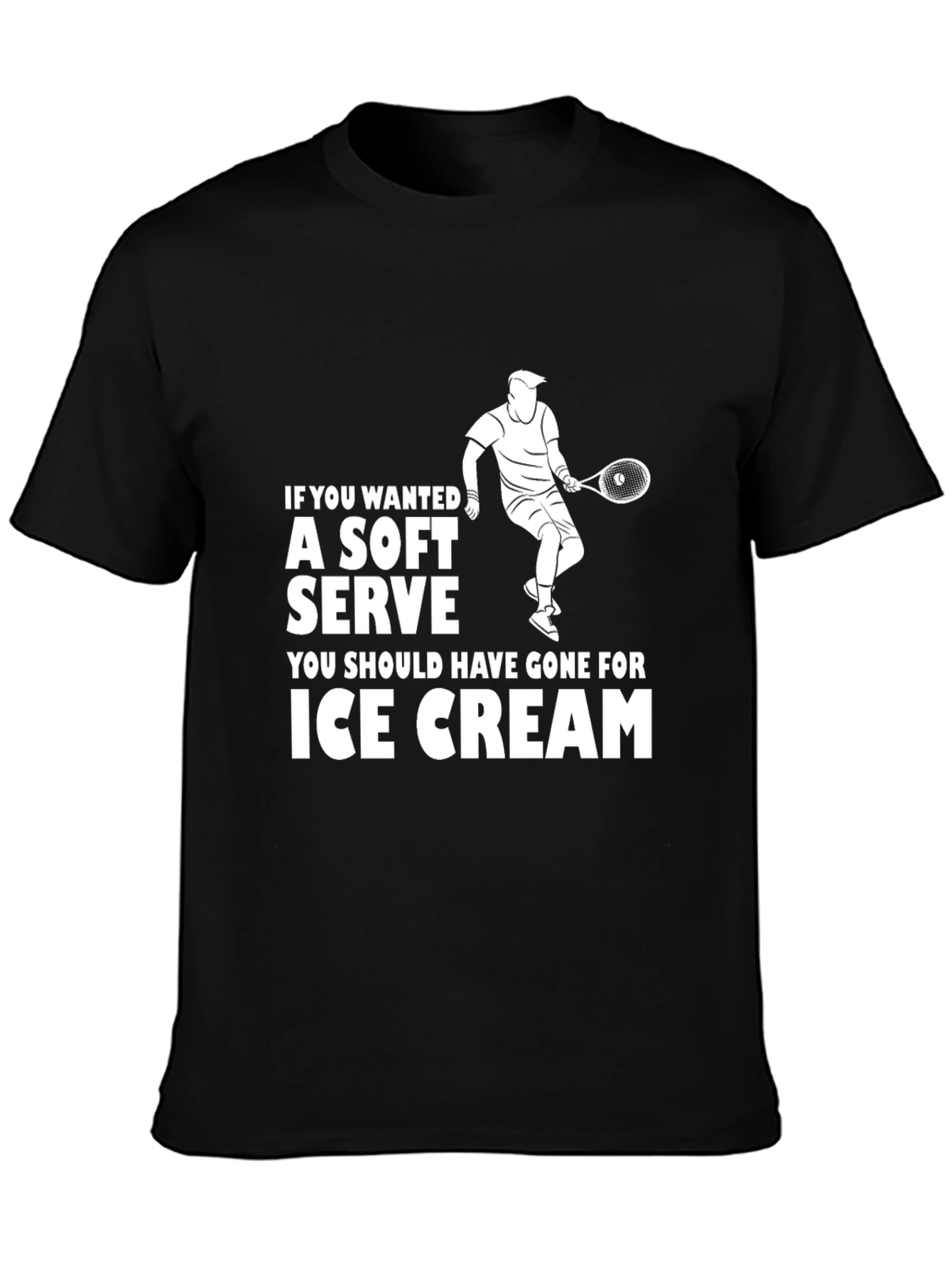 Black Soft Serve Tennis T-Shirt - Funny Player Gift view 3