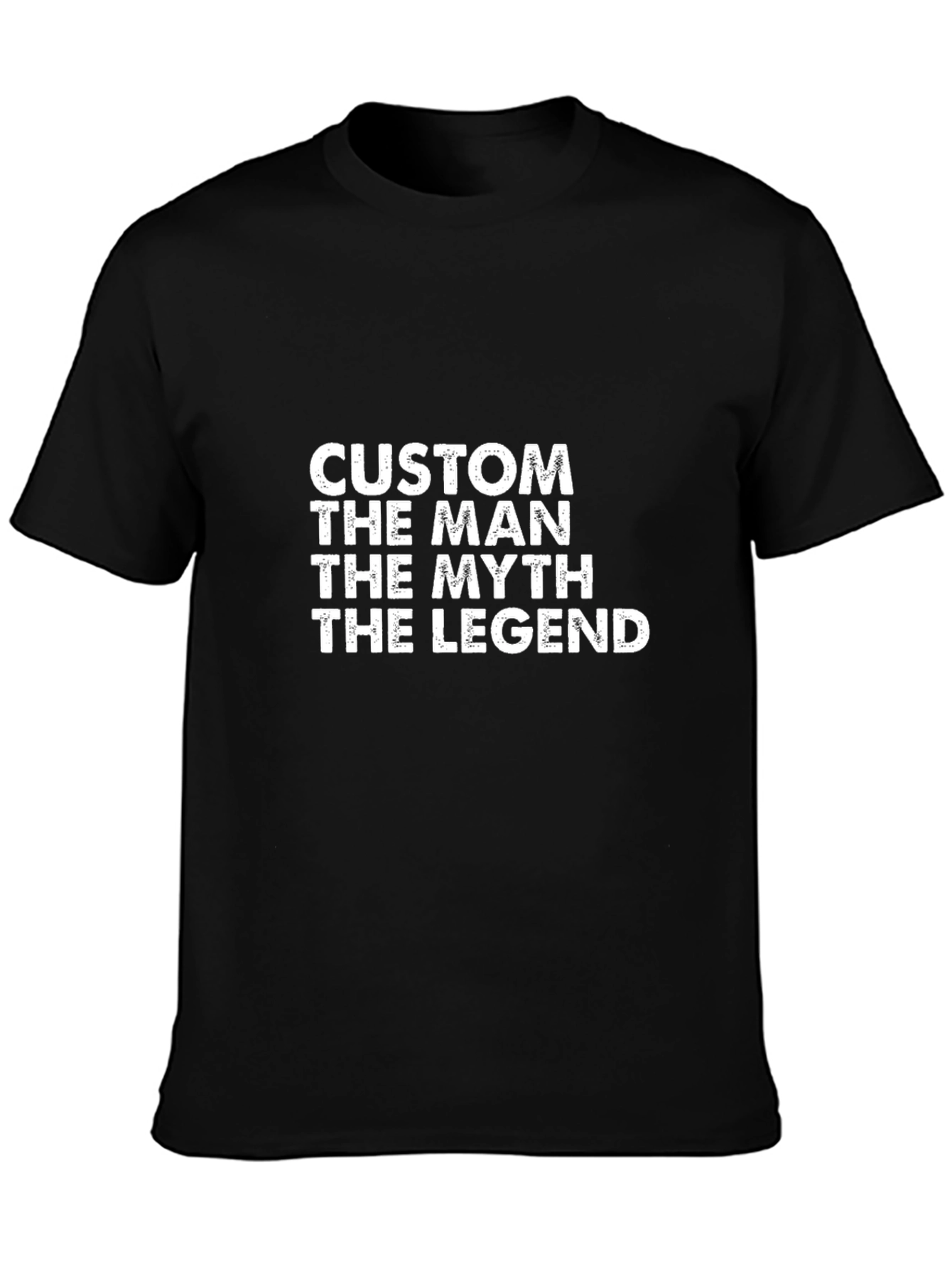 Black Custom Man Myth Legend Black T-Shirt view 3