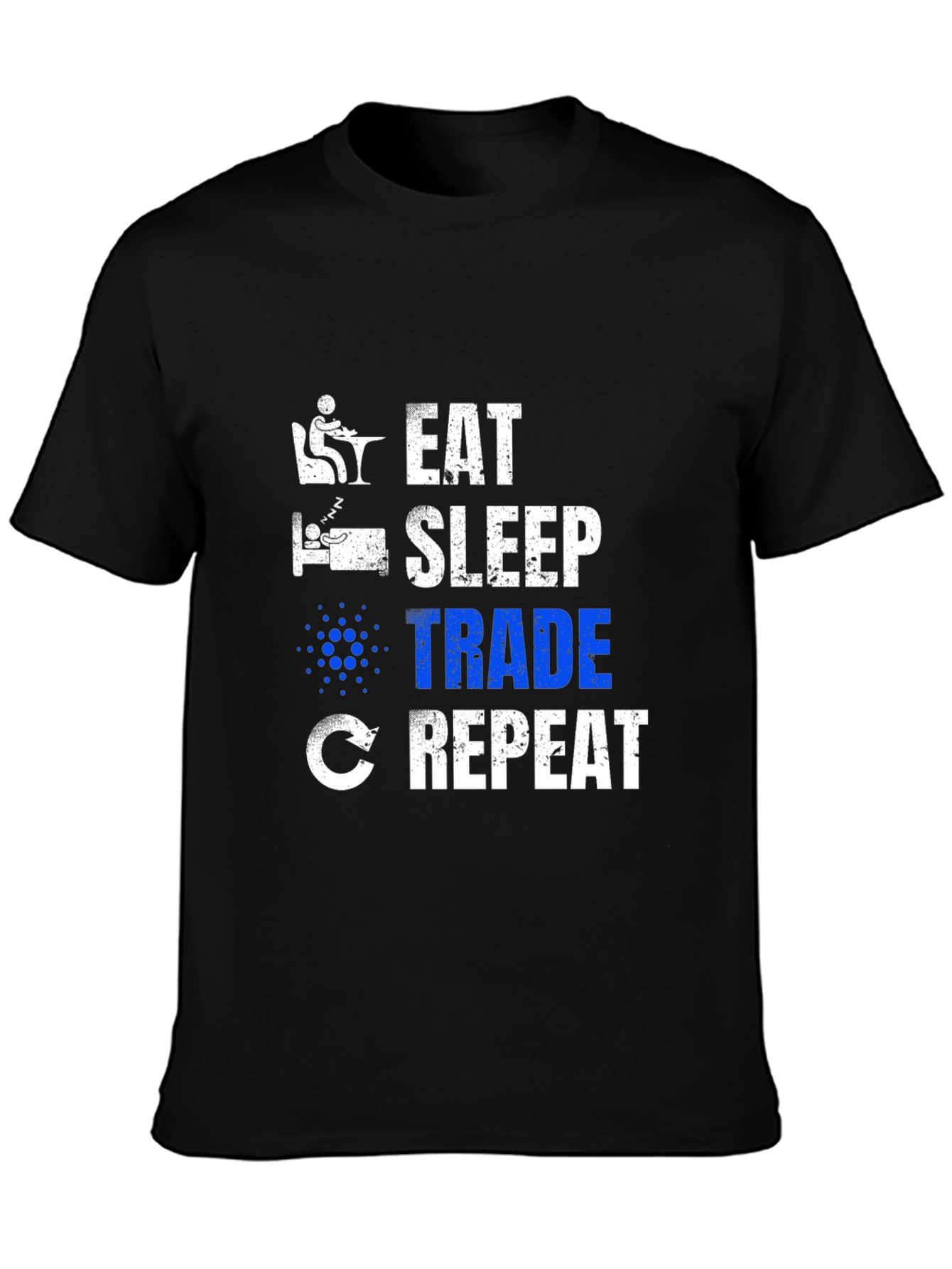 Black Eat Sleep Trade Repeat Crypto T-Shirt view 3