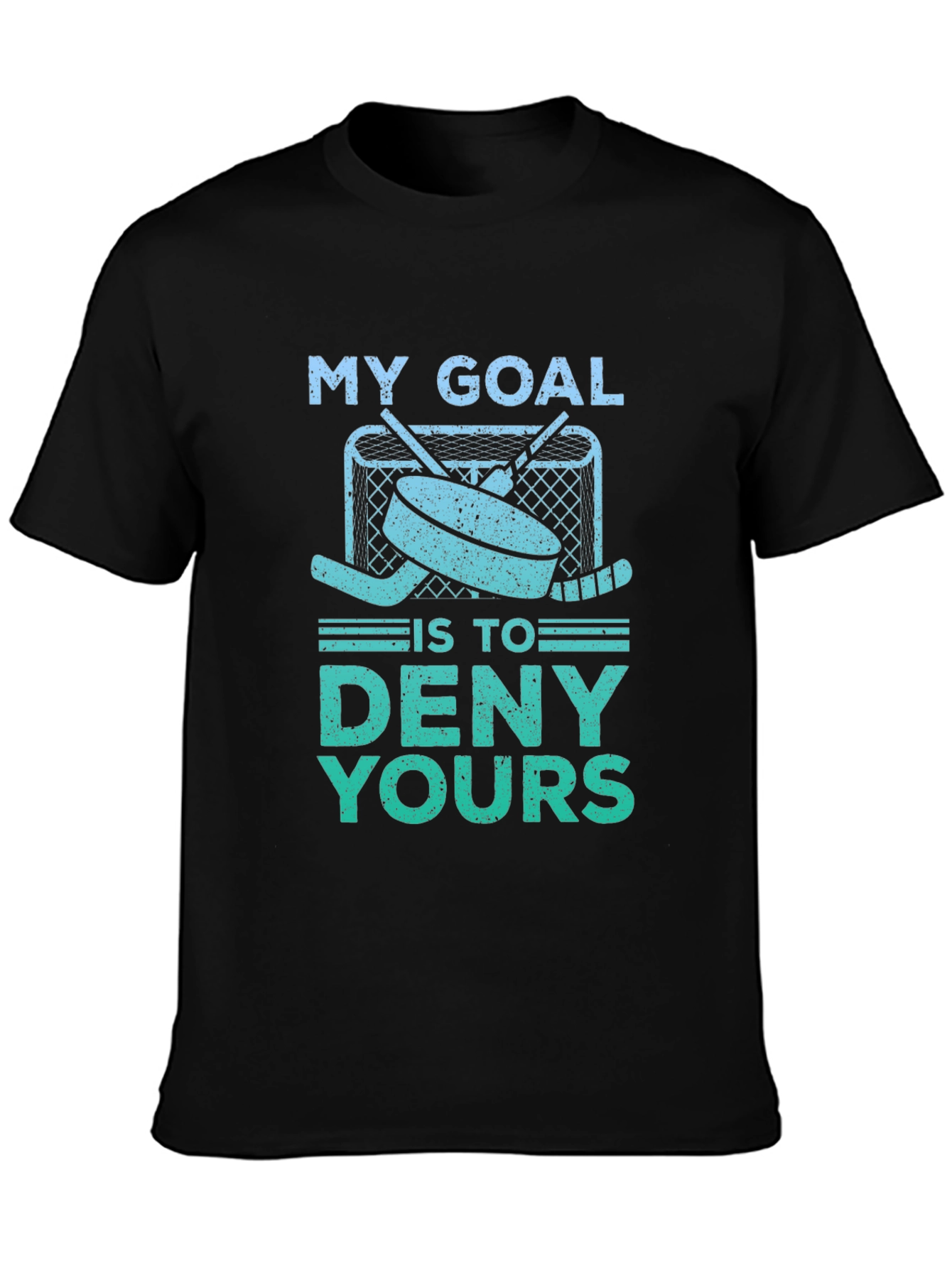 Black Hockey Goal T-Shirt - Deny Yours! view 3