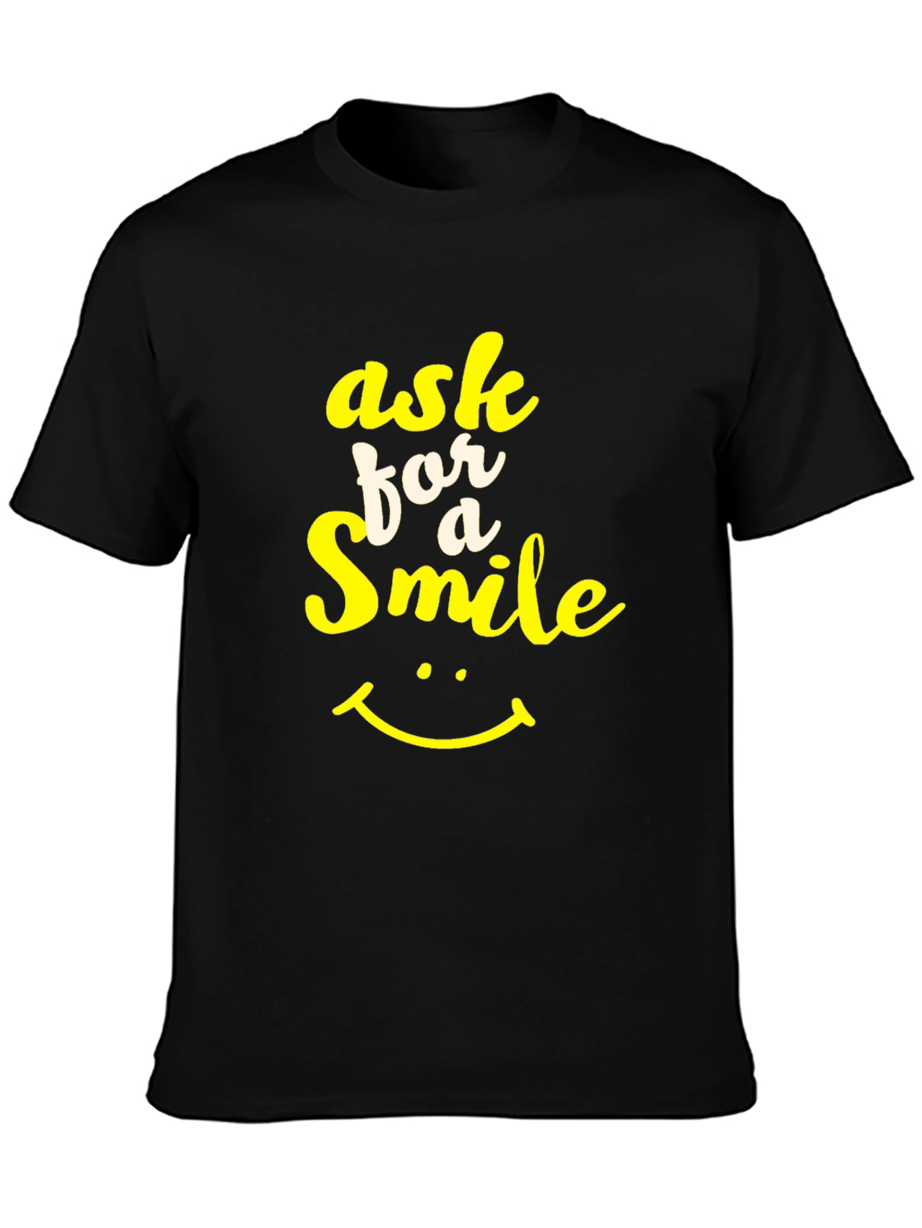 Black Ask for a Smile Graphic Tee - Black view 3