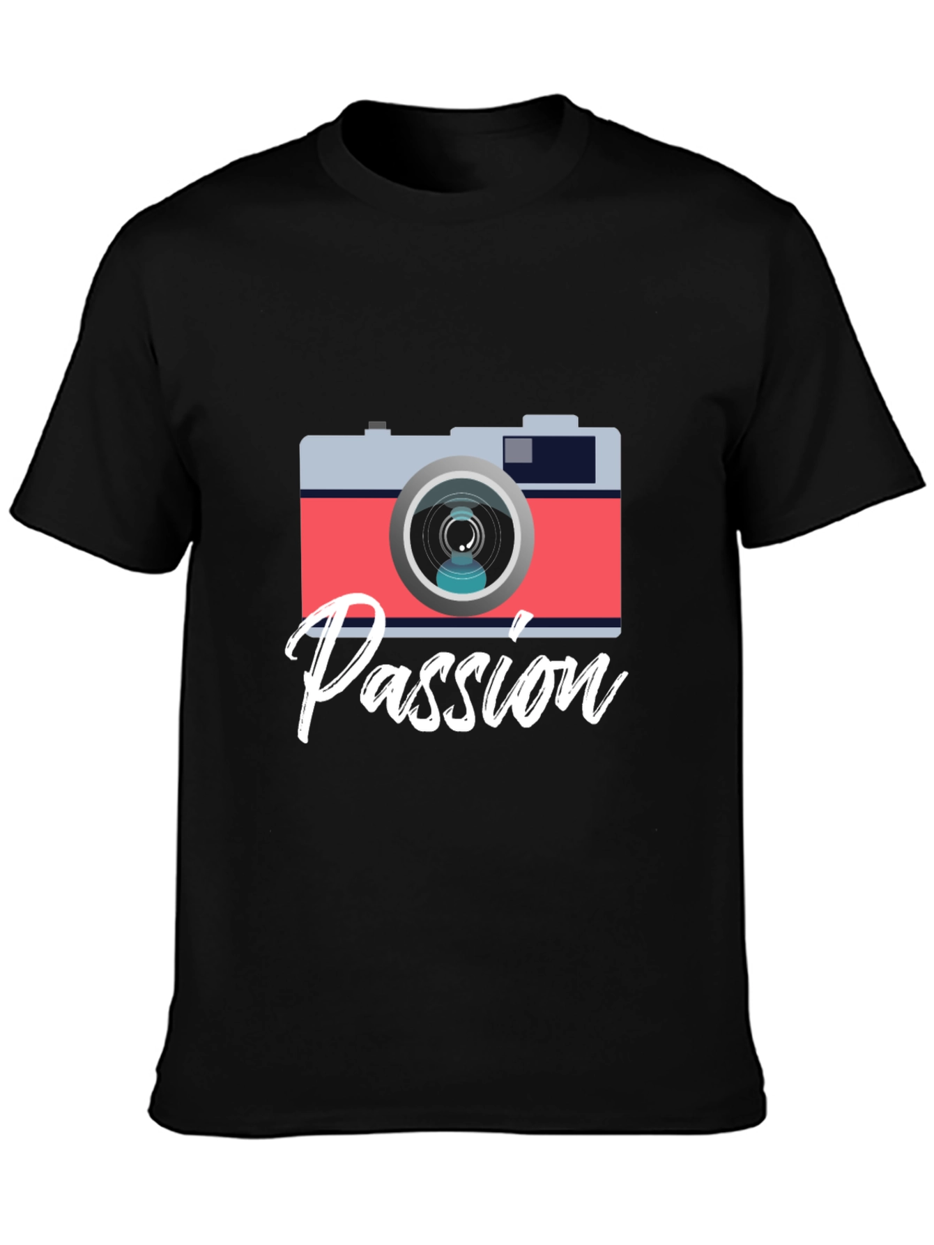 Black Passion Camera Graphic Tee - Photography Lover Shirt view 3