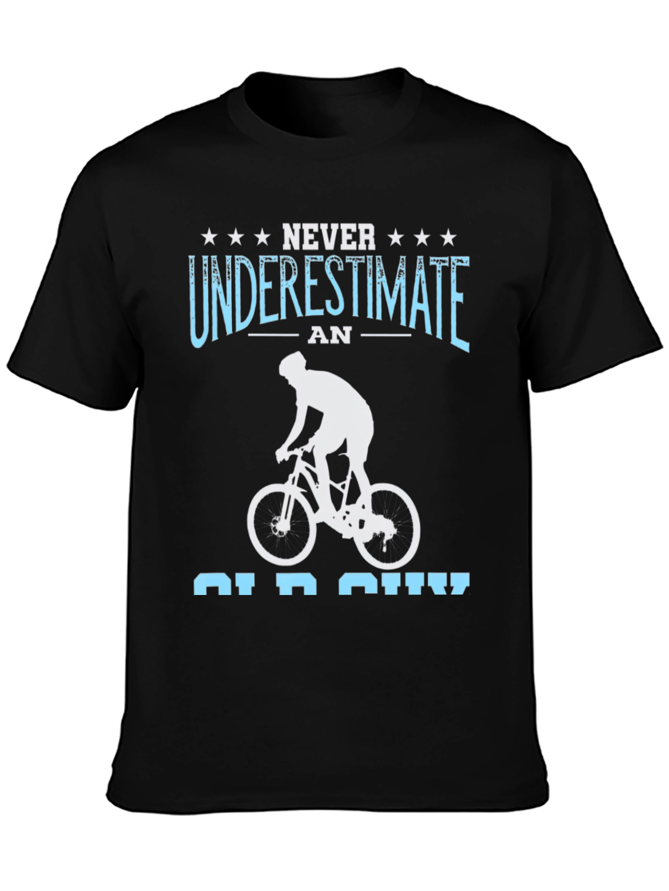 Black Never Underestimate An Old Guy Cycling T-Shirt view 3