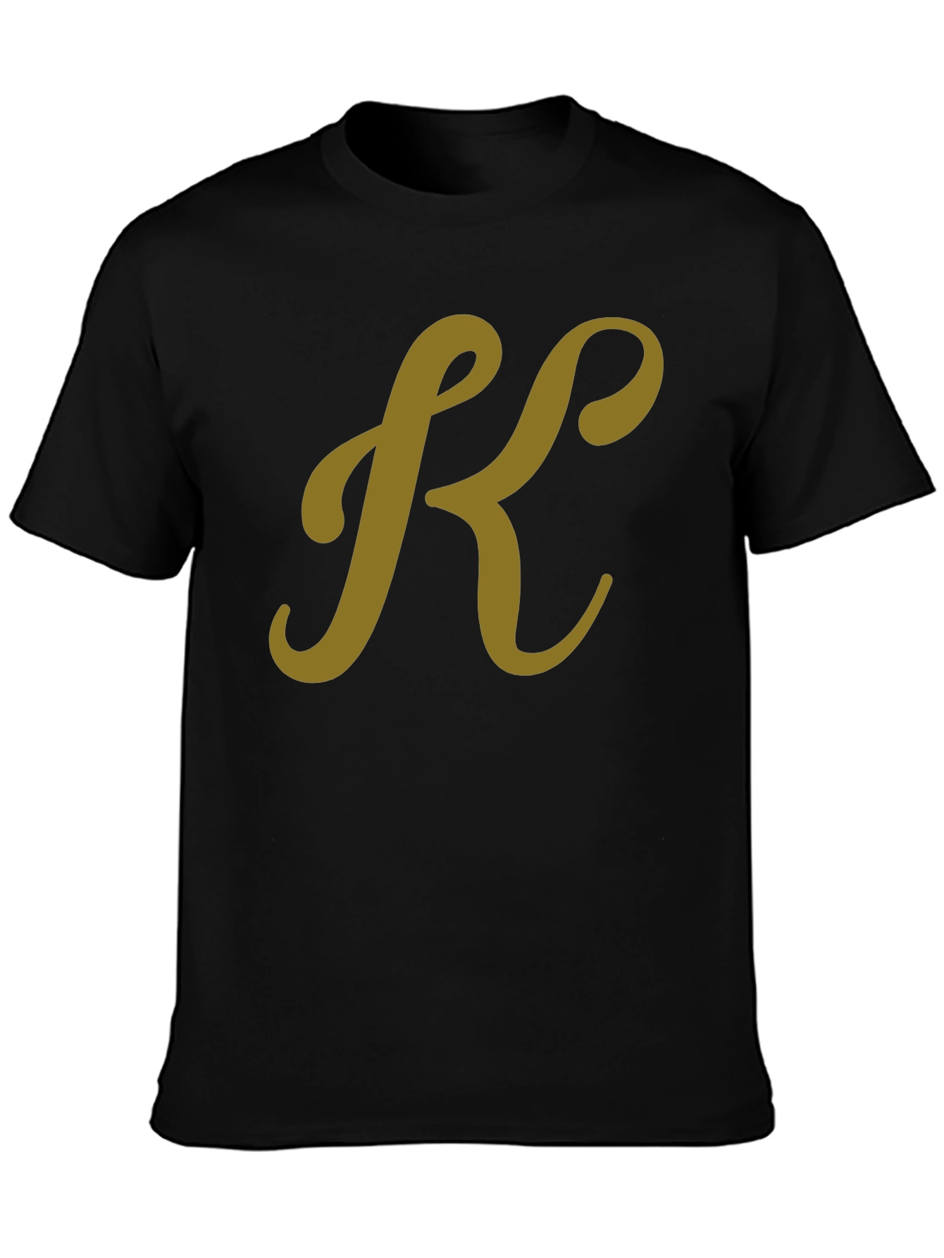 Stylish Black T-Shirt with Gold "K" Initial - 3