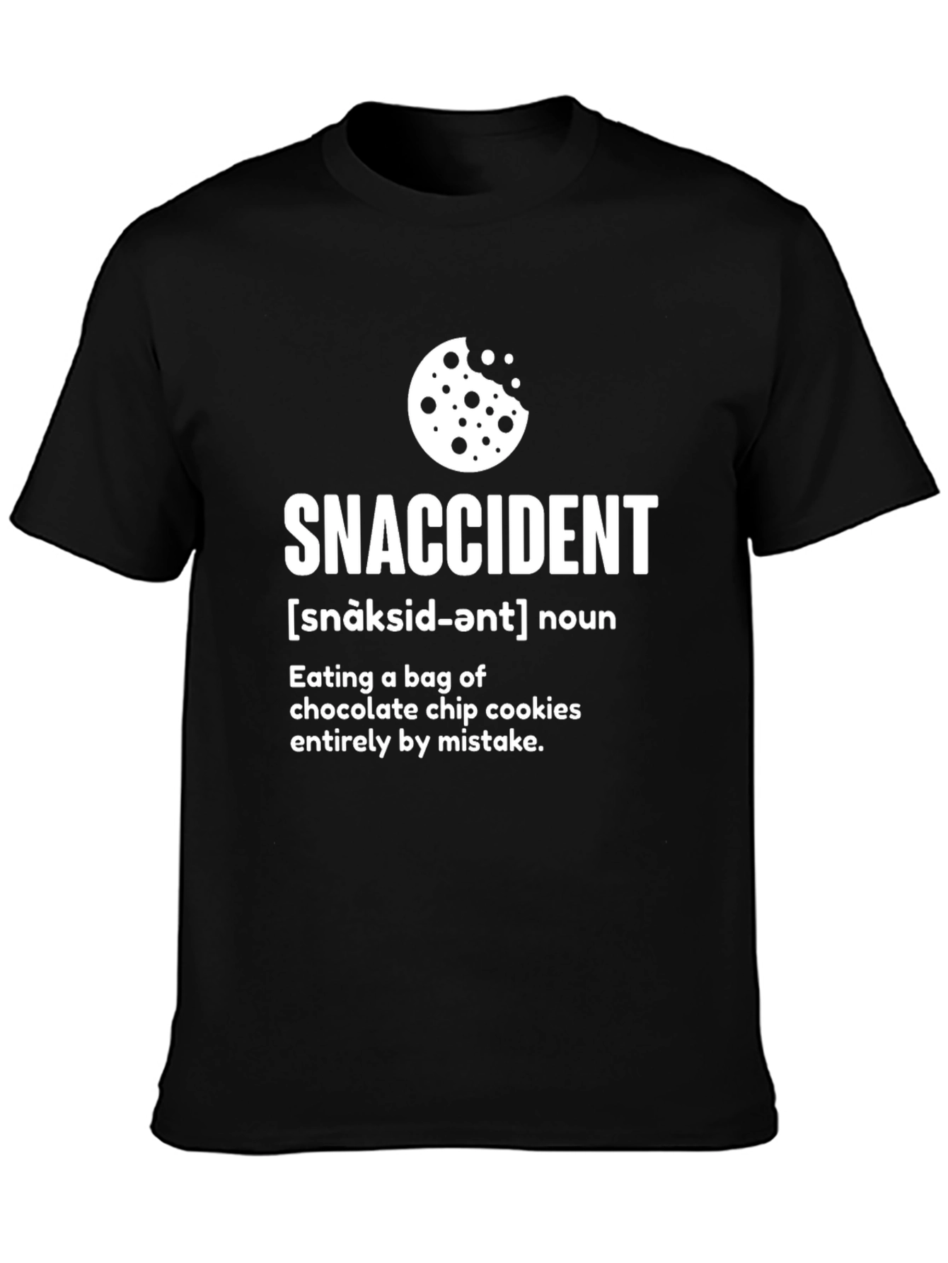 Black Snaccident T-Shirt - Cookie Lover's Funny Tee view 3