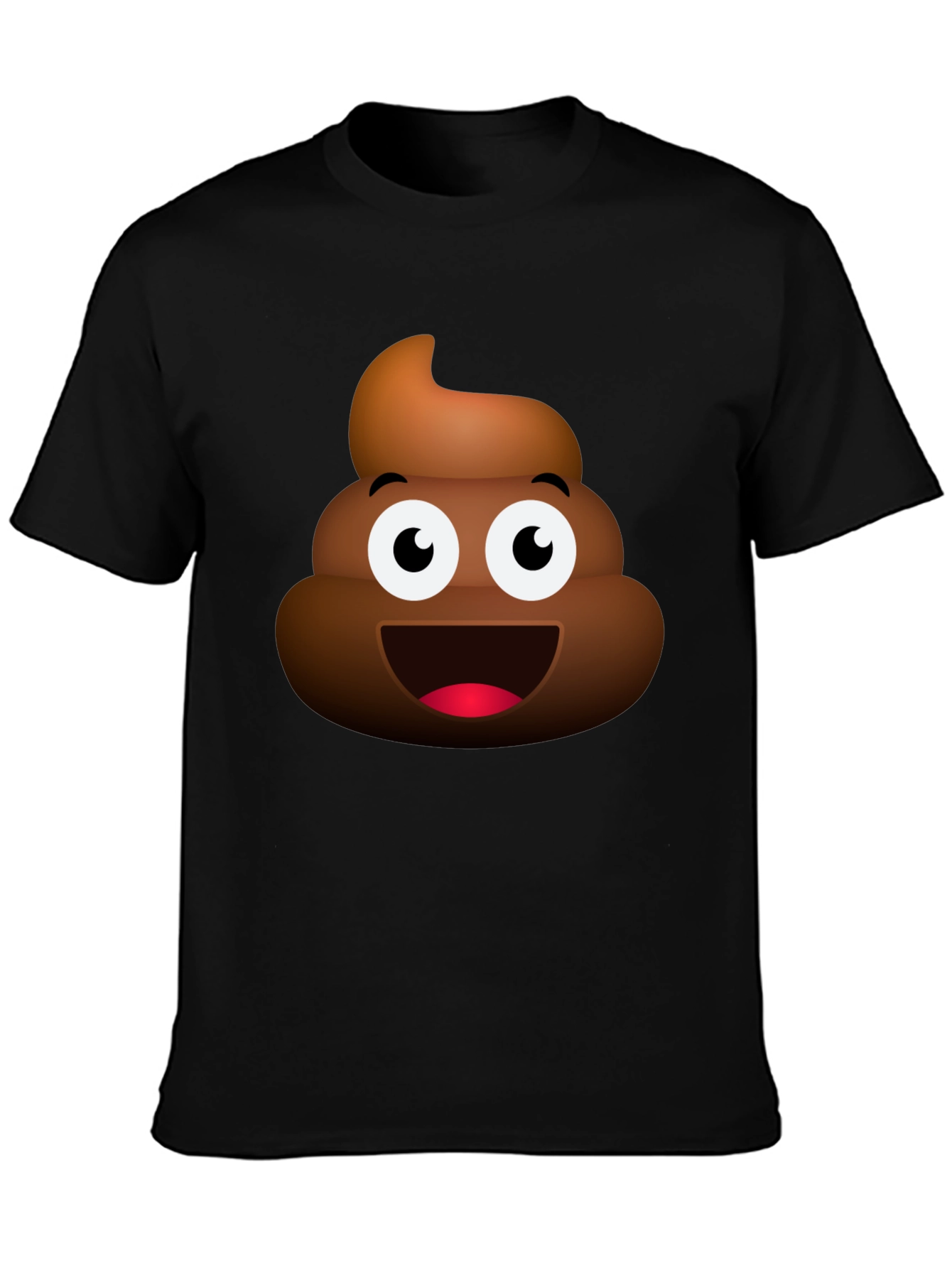 Black Emoji Poop Graphic T-Shirt - Mens Crew Neck Tee view 3