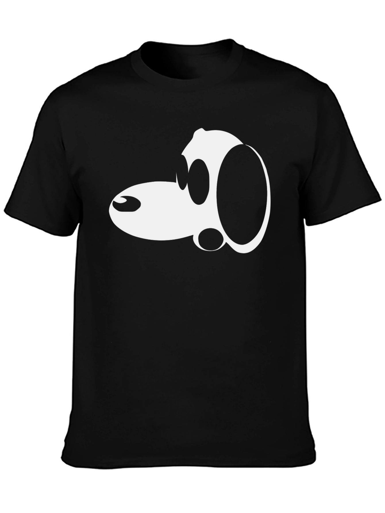 Black Cartoon Dog Graphic Black T-Shirt - Casual Style view 3