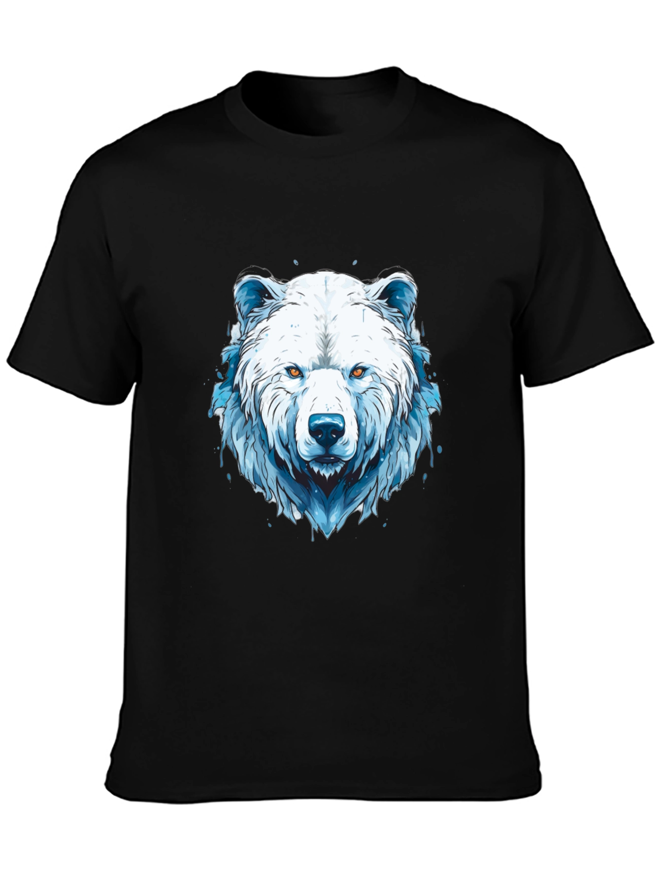 Black Cool Graphic Tee - Polar Bear Design view 3