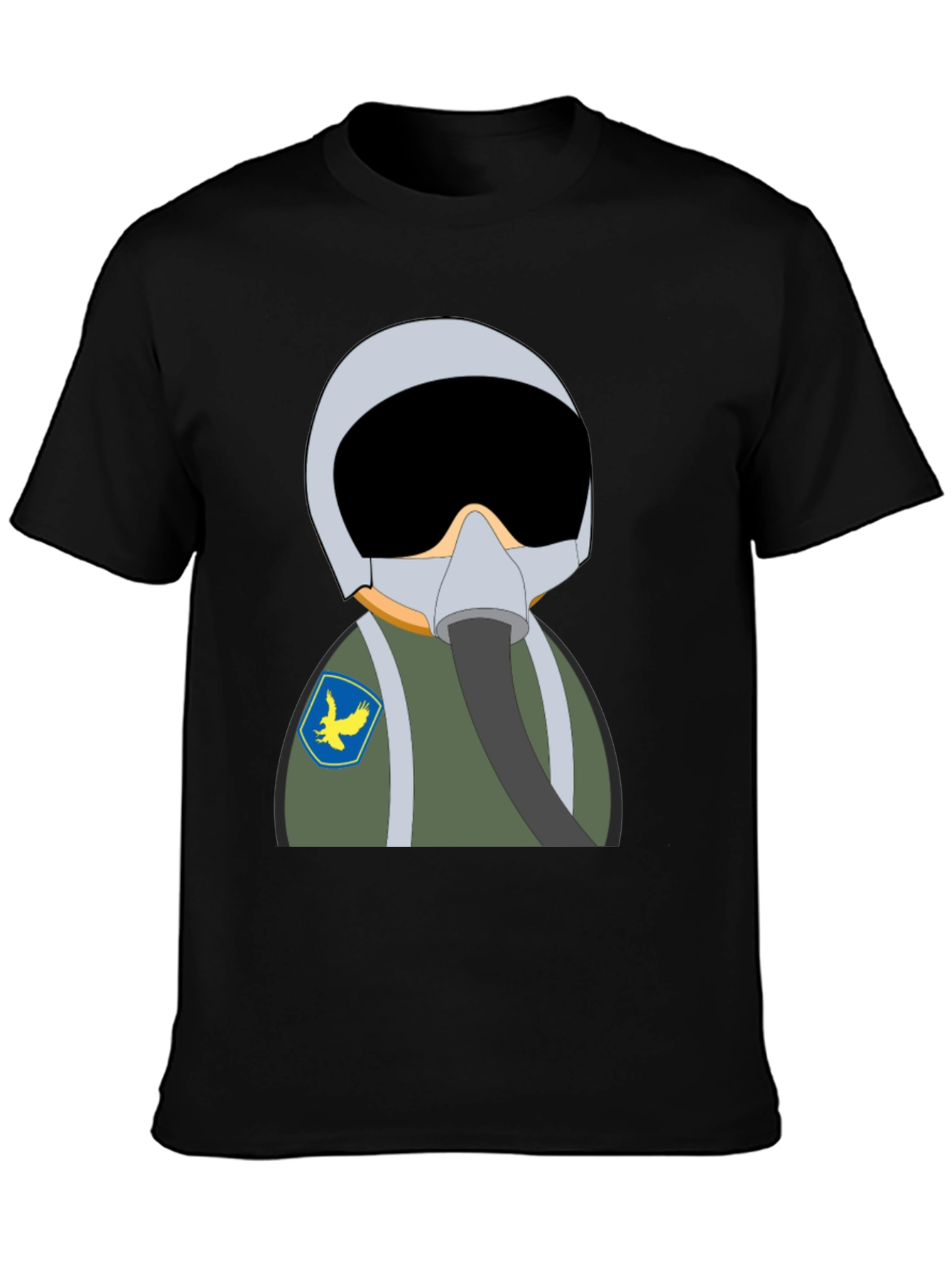 Black Pilot Cartoon T-Shirt view 3