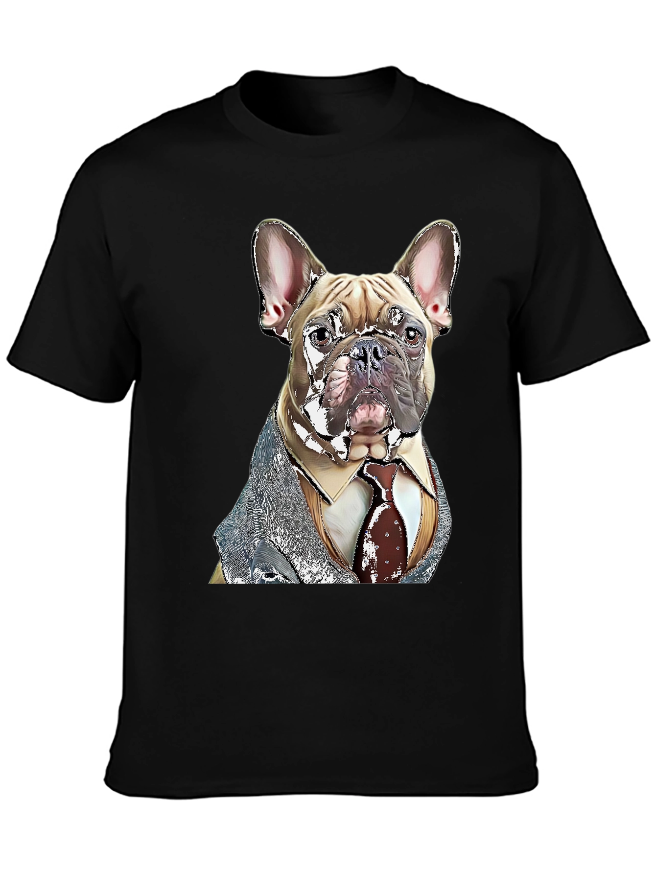 Black Dog in Suit Graphic T-Shirt - Unique Design view 3
