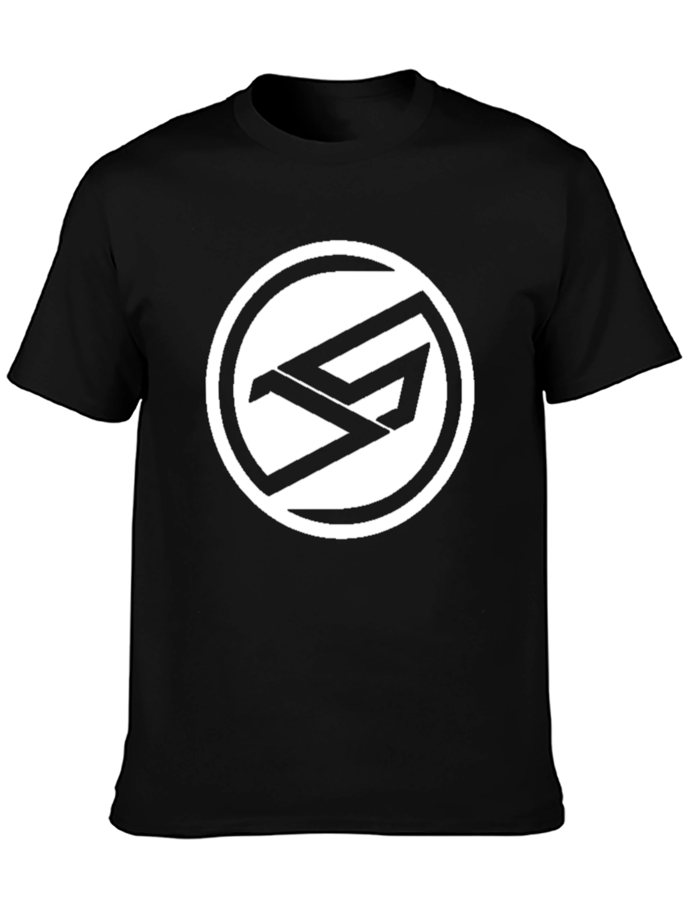 Black Tee with Abstract Circle Logo - 3