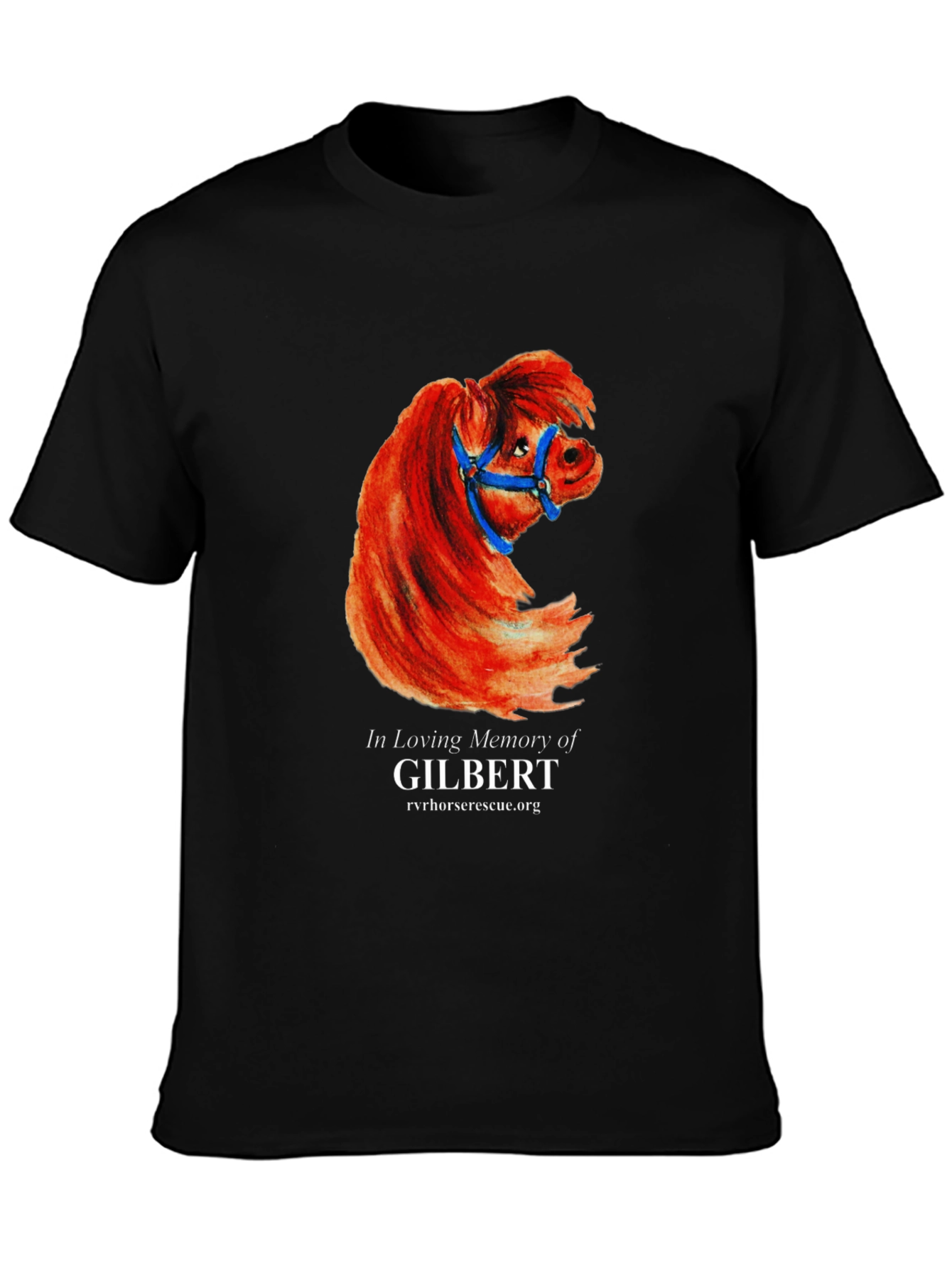 Black Gilbert Horse Memorial T-Shirt view 3