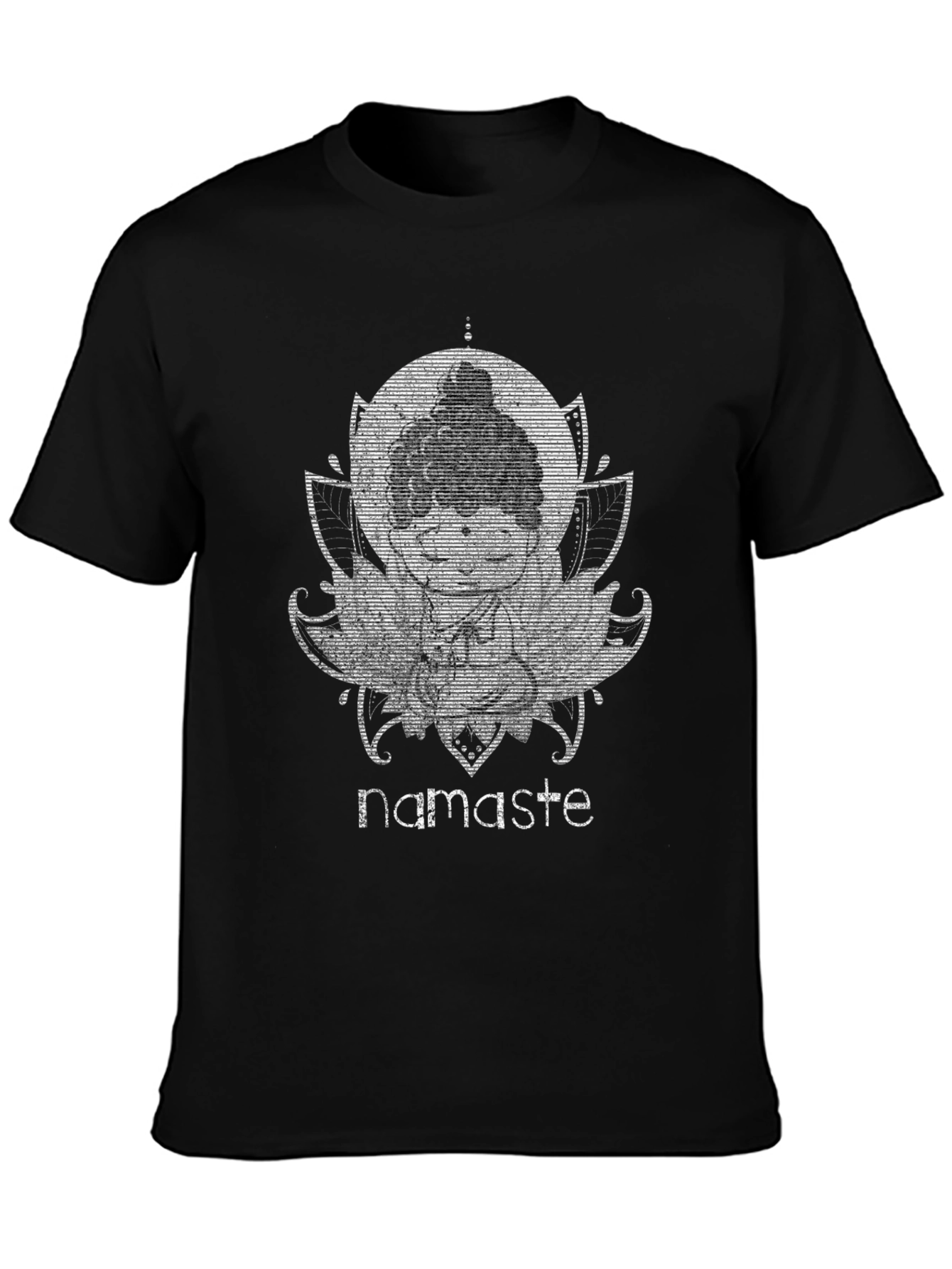 Black Namaste Buddha Graphic T-Shirt view 3
