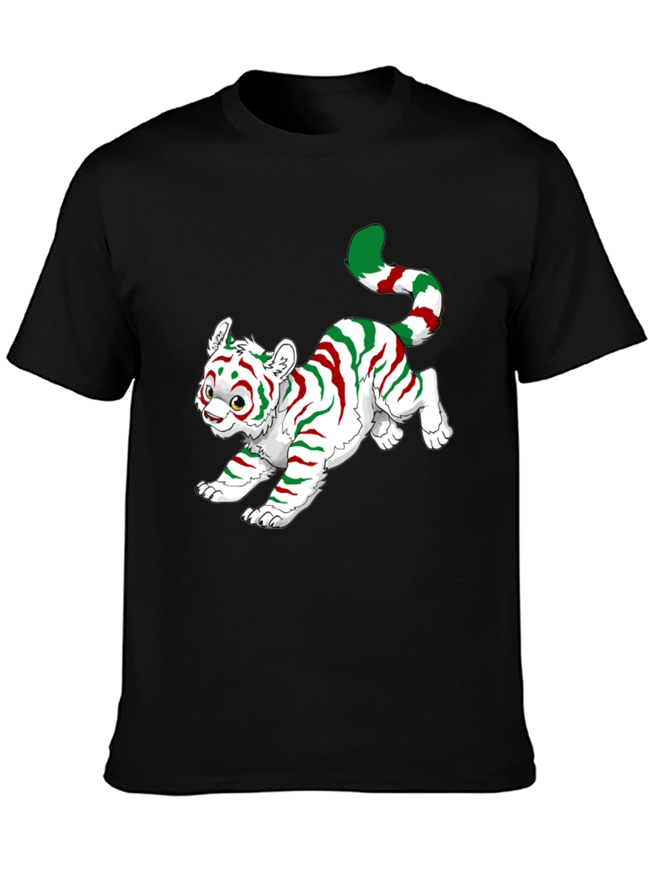 Black Festive Tiger Graphic Tee view 3