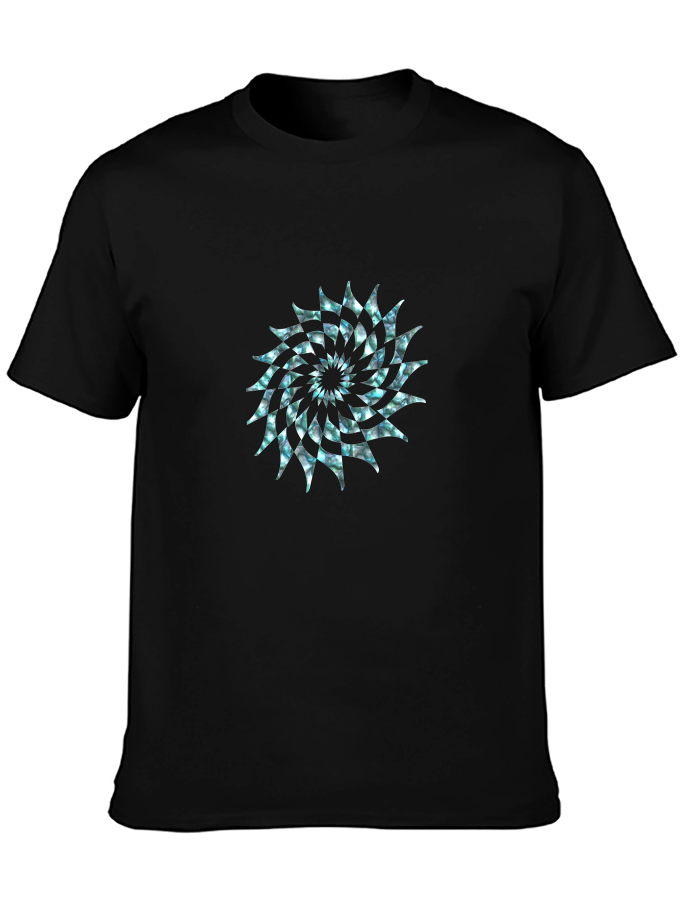 Black Spiral Graphic Black T-Shirt view 3