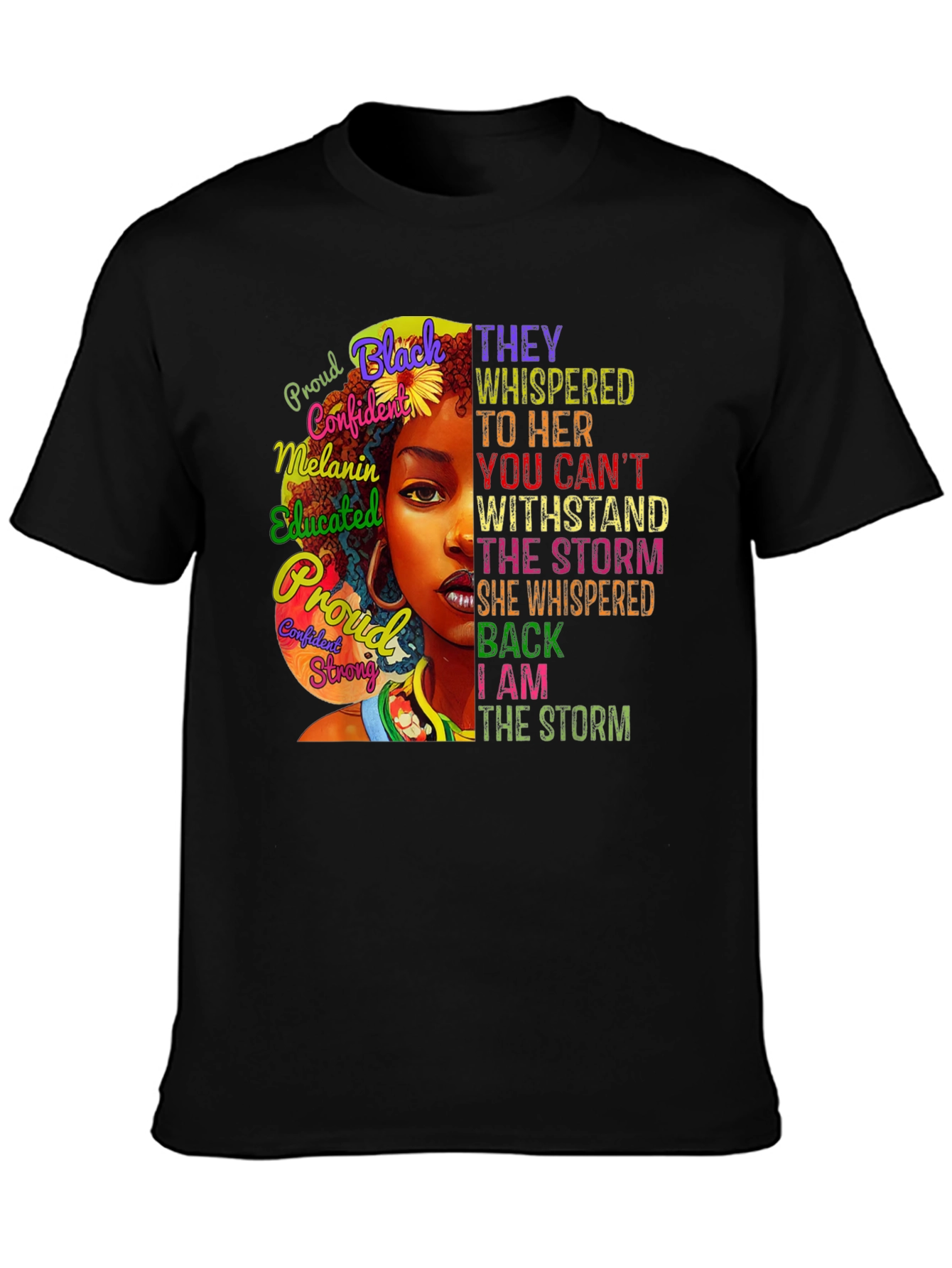 Black Black Woman Empowerment T-Shirt - I am the Storm view 3