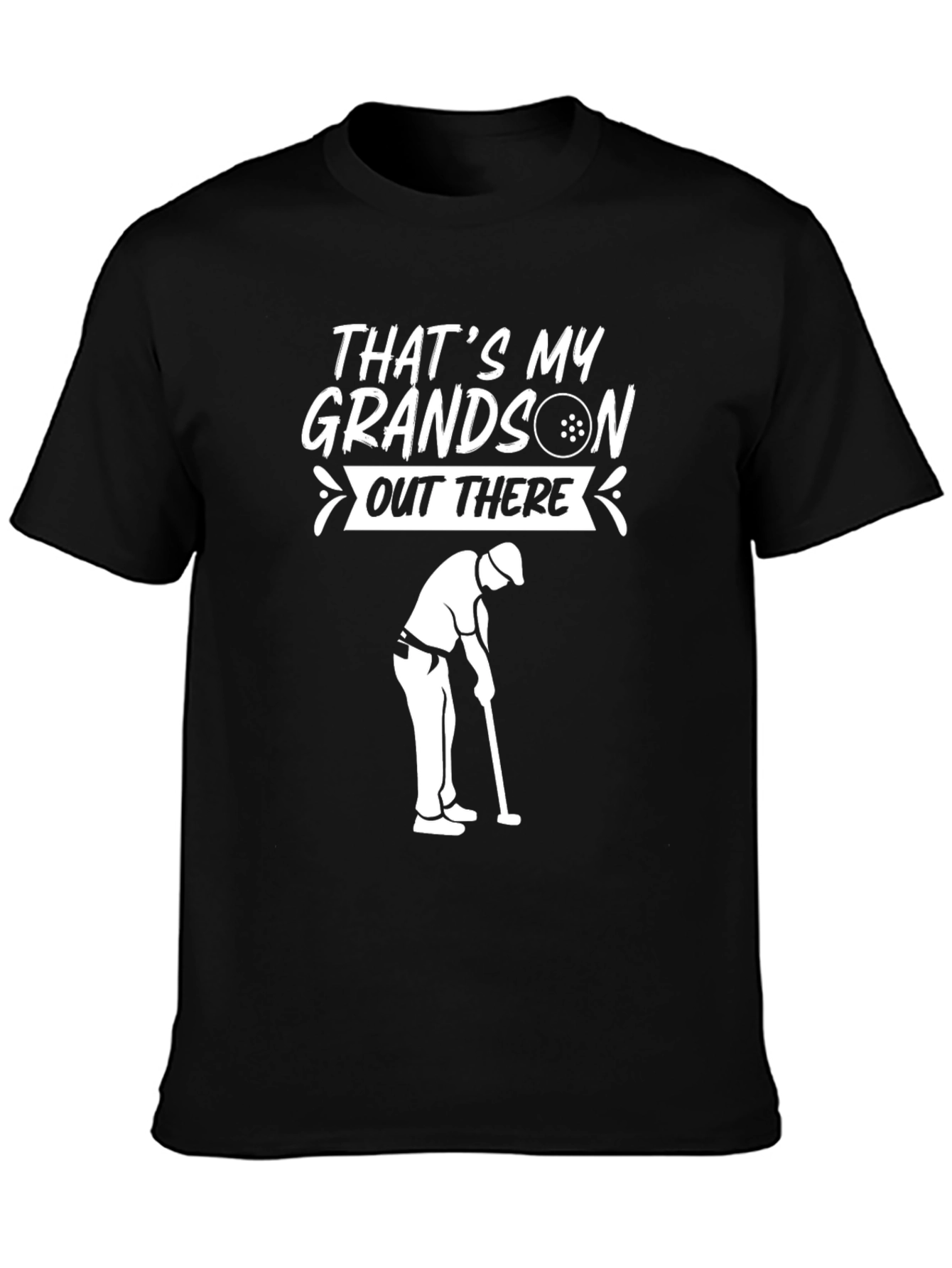 Black That's My Grandson Golf T-Shirt view 3