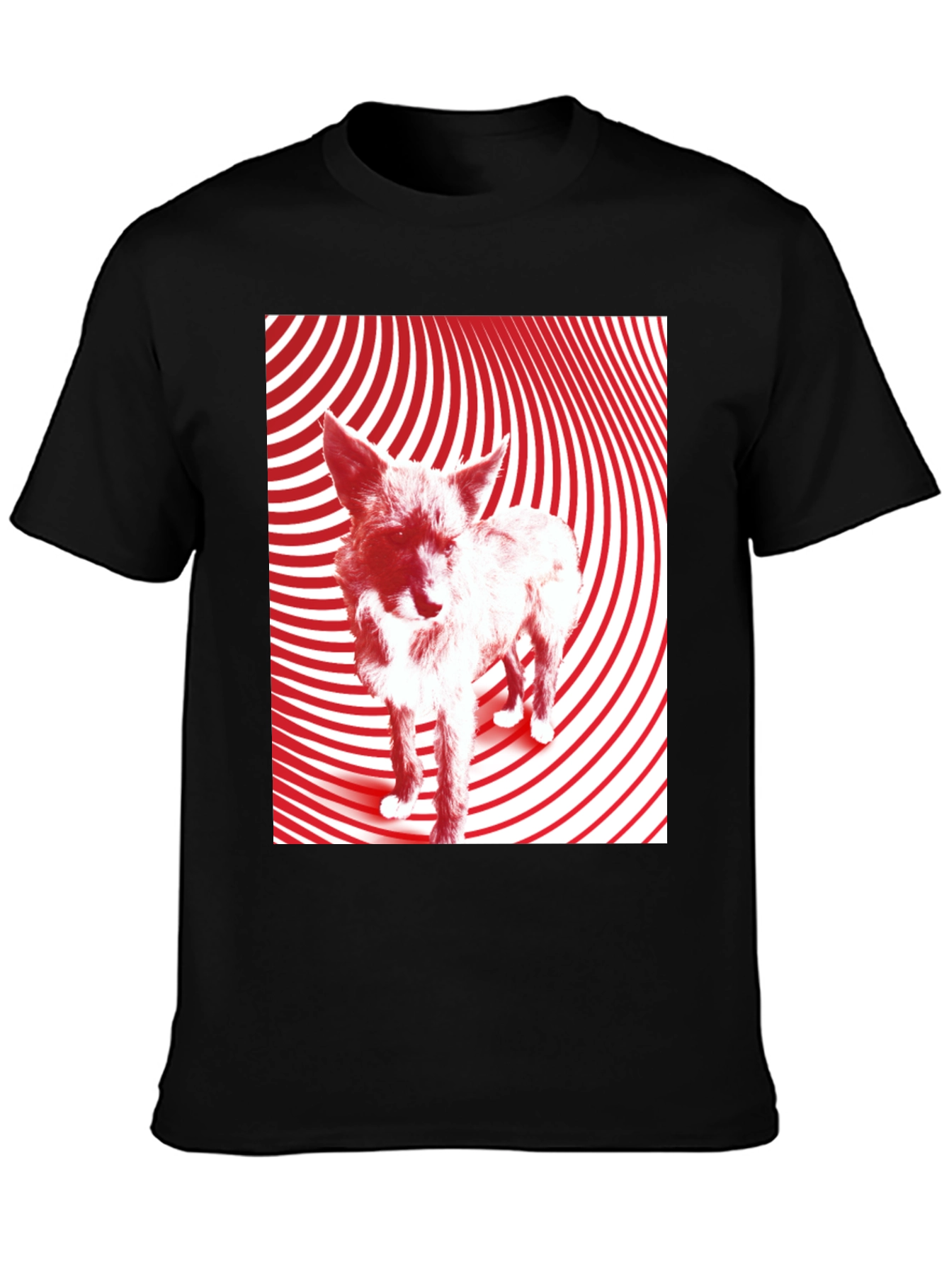 Black Red Wolf Graphic Black T-Shirt view 3