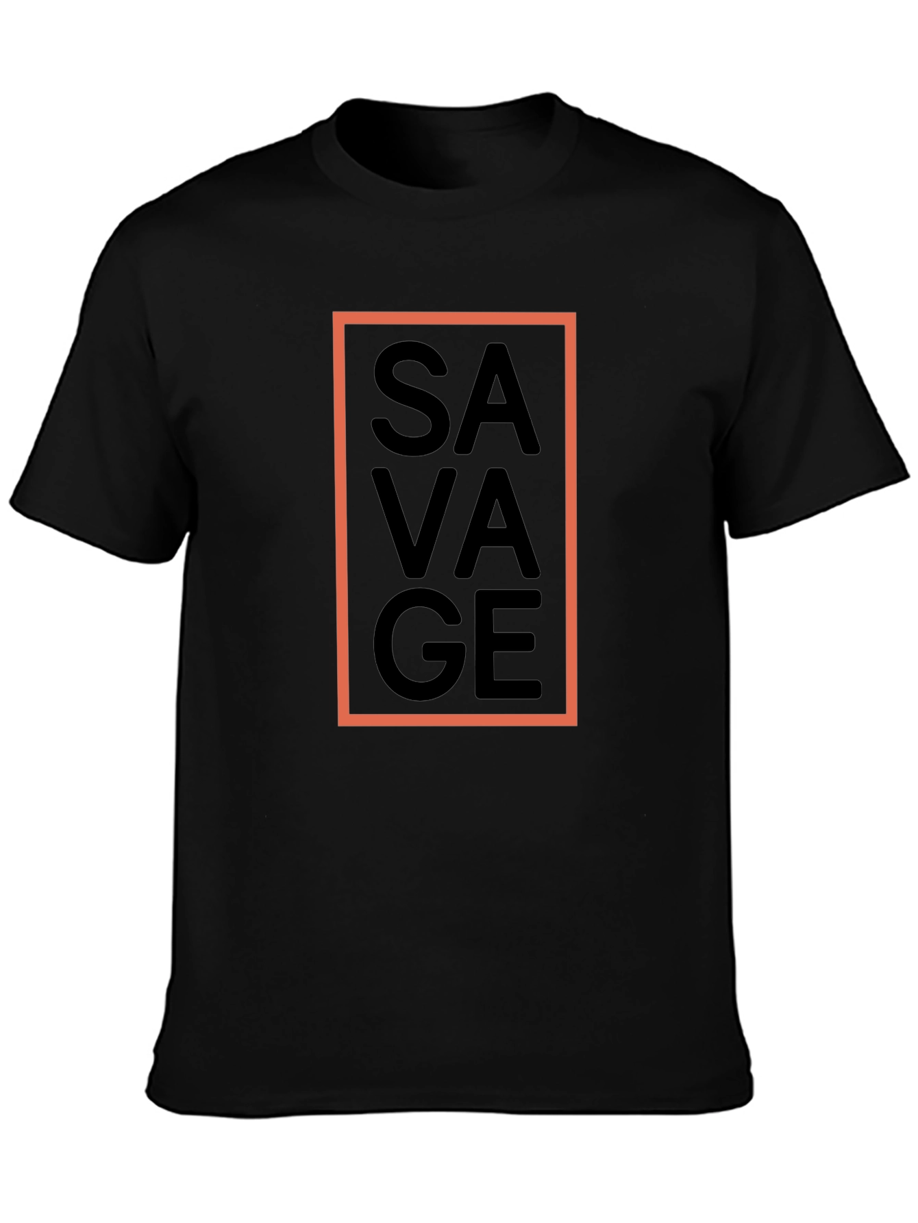 Black Savage Graphic Tee - Black Crew Neck T-Shirt view 3