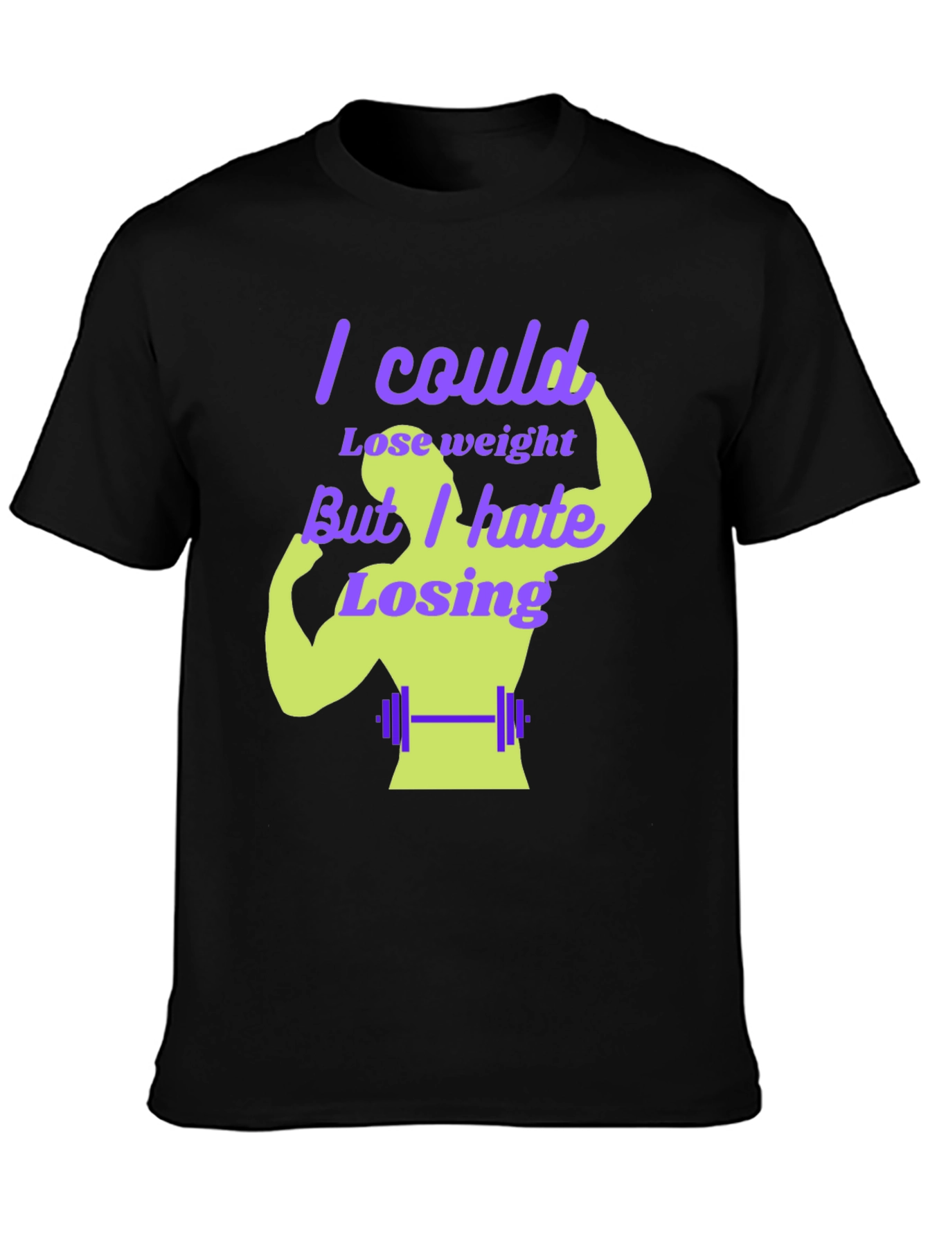 Black Funny Weightlifting T-Shirt - I Could Lose Weight view 3