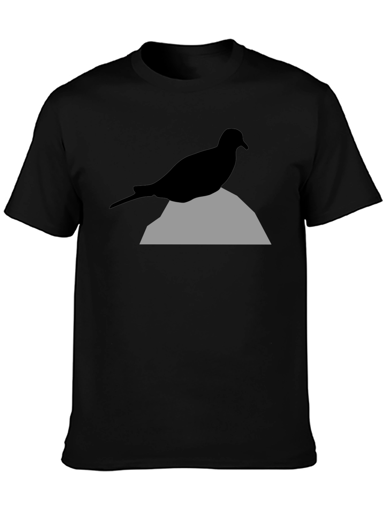 Black Bird on Rock Graphic Tee - Unisex Black T-Shirt view 3