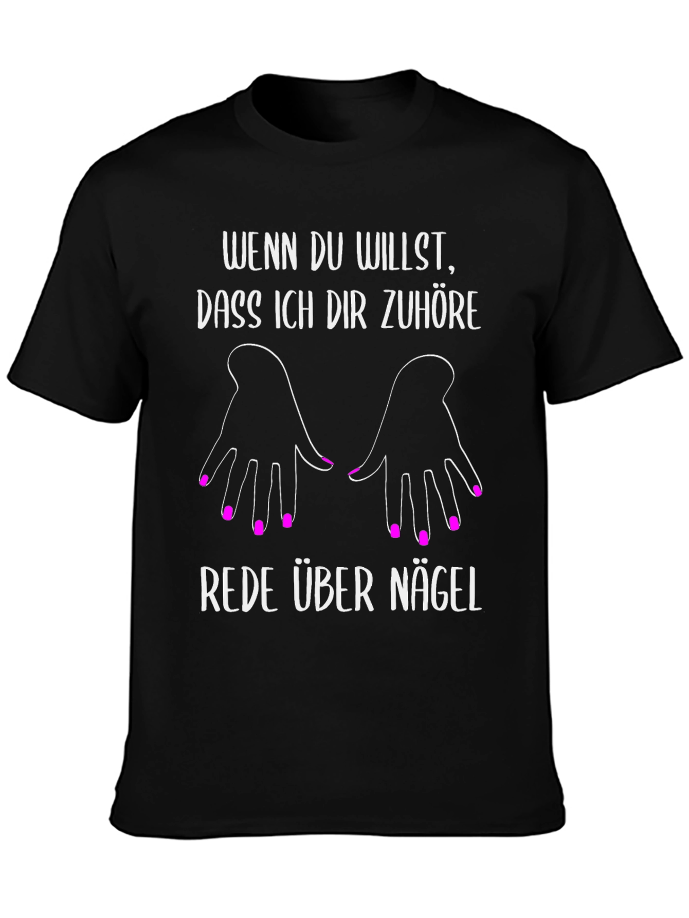 Black Funny German Nail T-Shirt view 3