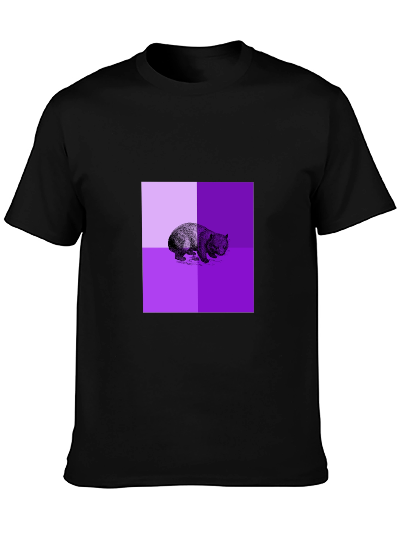 Black Abstract Bear Graphic Black T-Shirt view 3