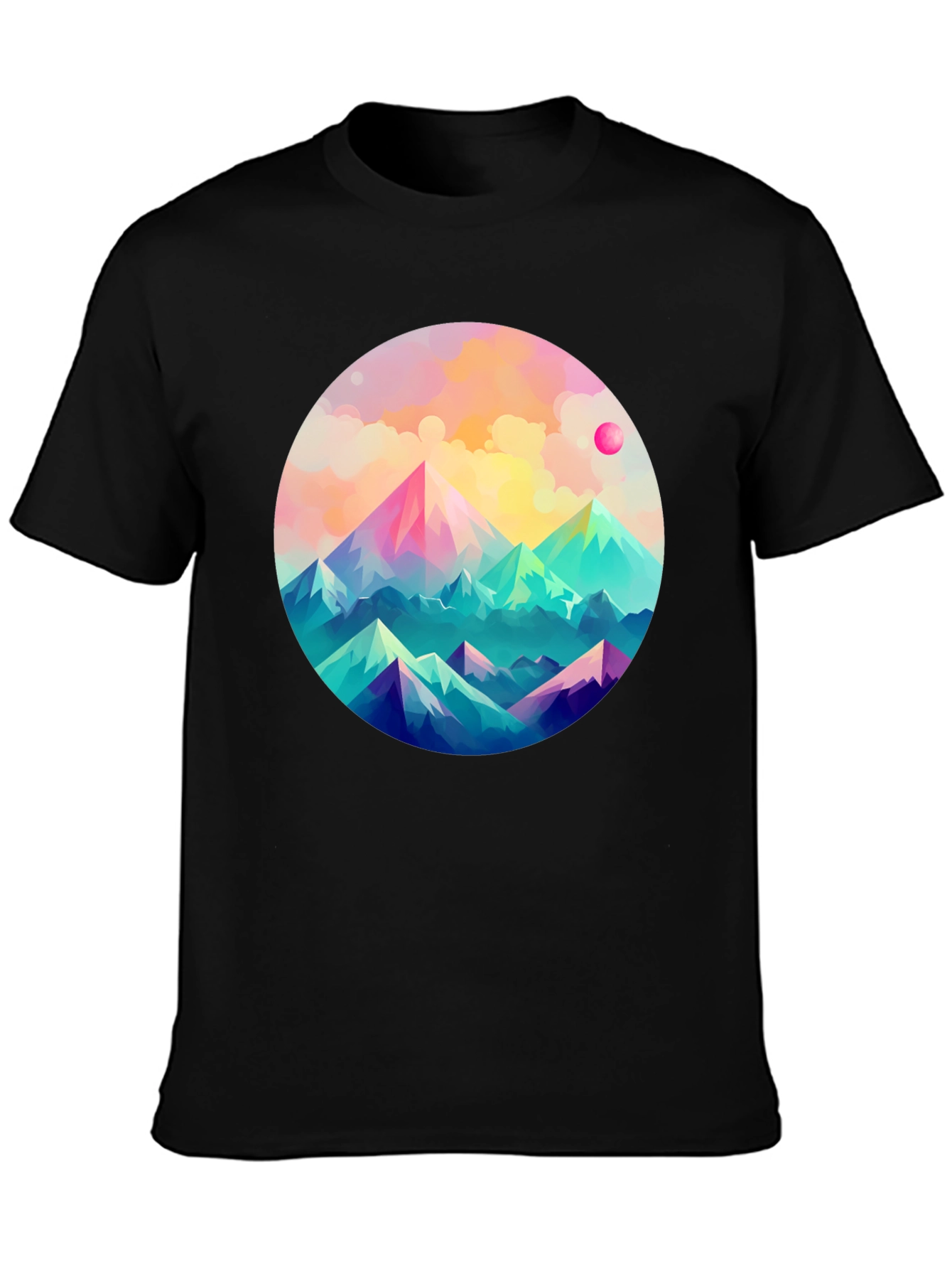 Black Mountainscape Graphic Tee - Artistic Comfort view 3