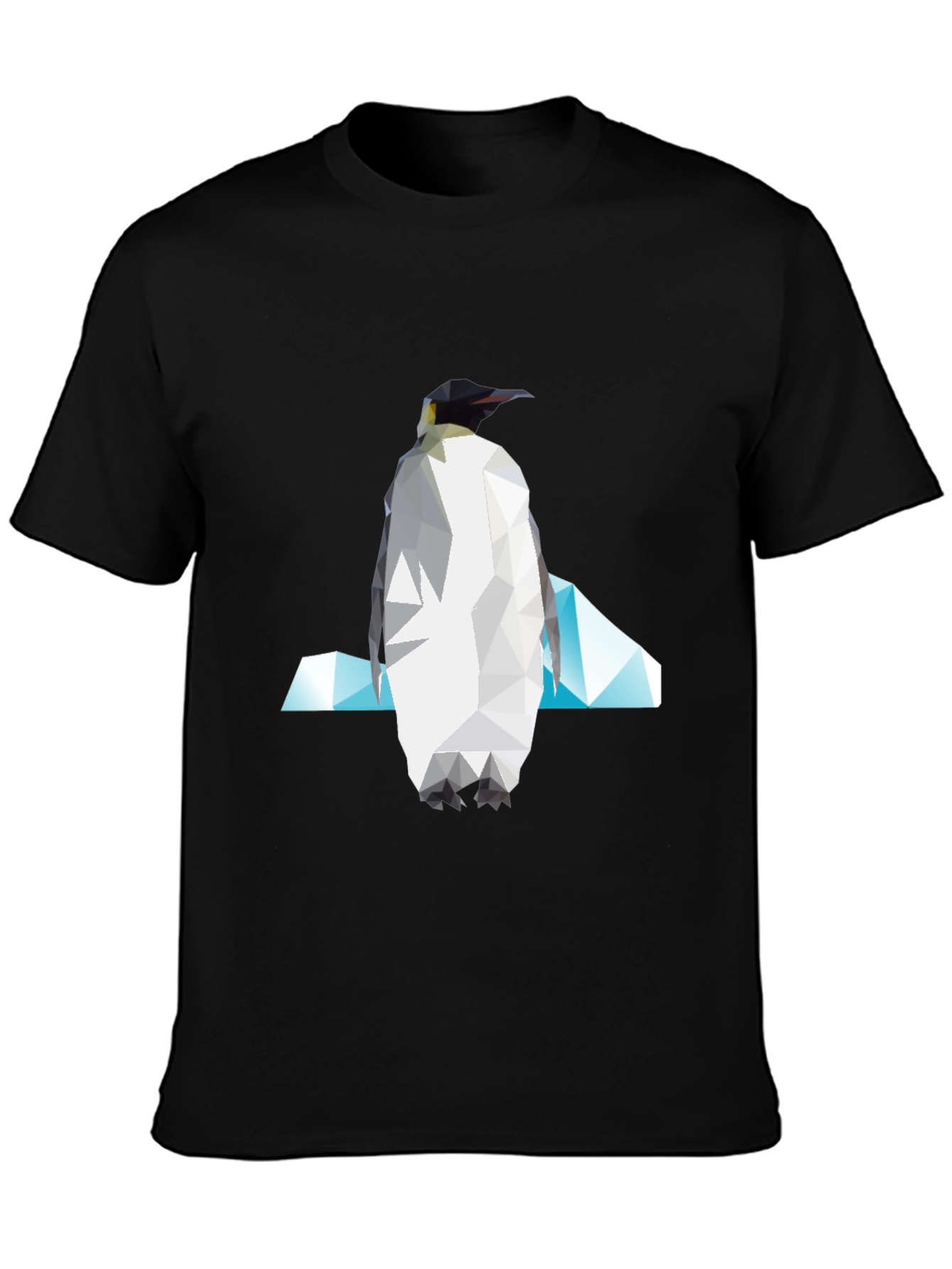 Black Geometric Penguin Graphic Tee view 3