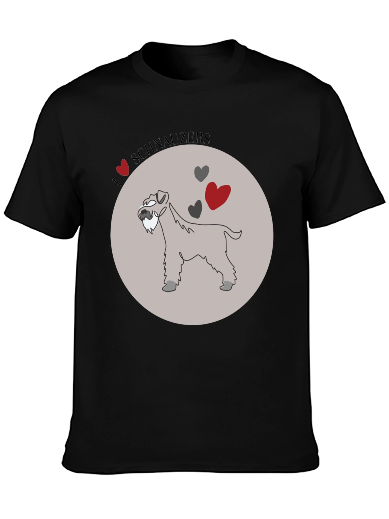 Black I Love Schnauzers Graphic Tee - Black Cotton Blend view 3