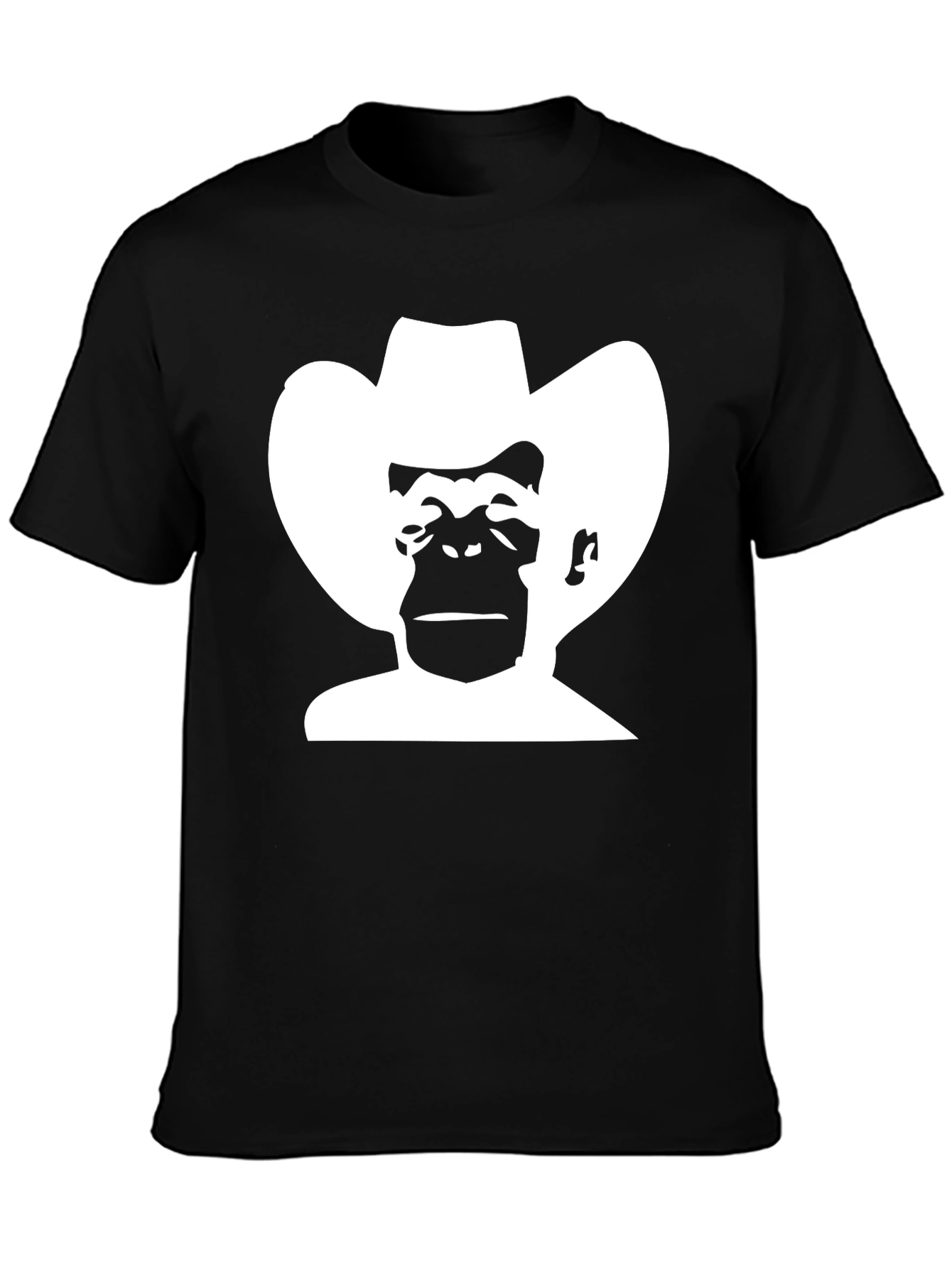 Black Cowboy Monkey T-Shirt - Black Graphic Tee view 3