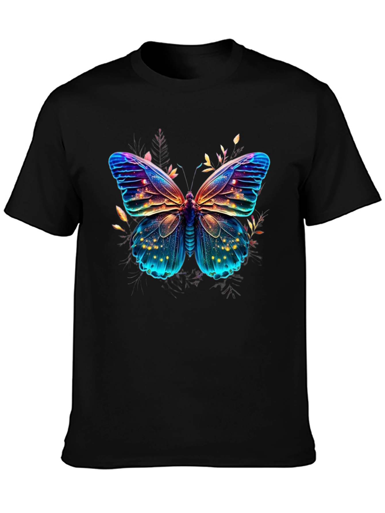 Black Butterfly Graphic Print Men's T-Shirt view 3