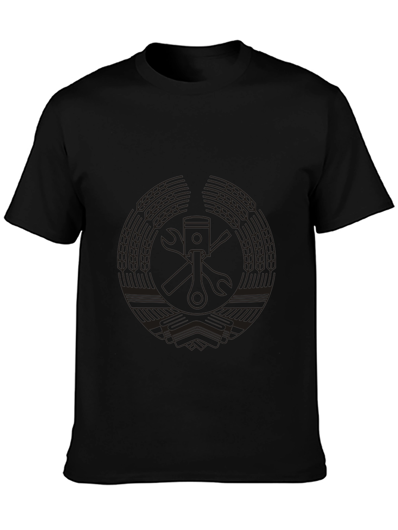 Black Men's Black Graphic Tee - Mechanic Piston view 3