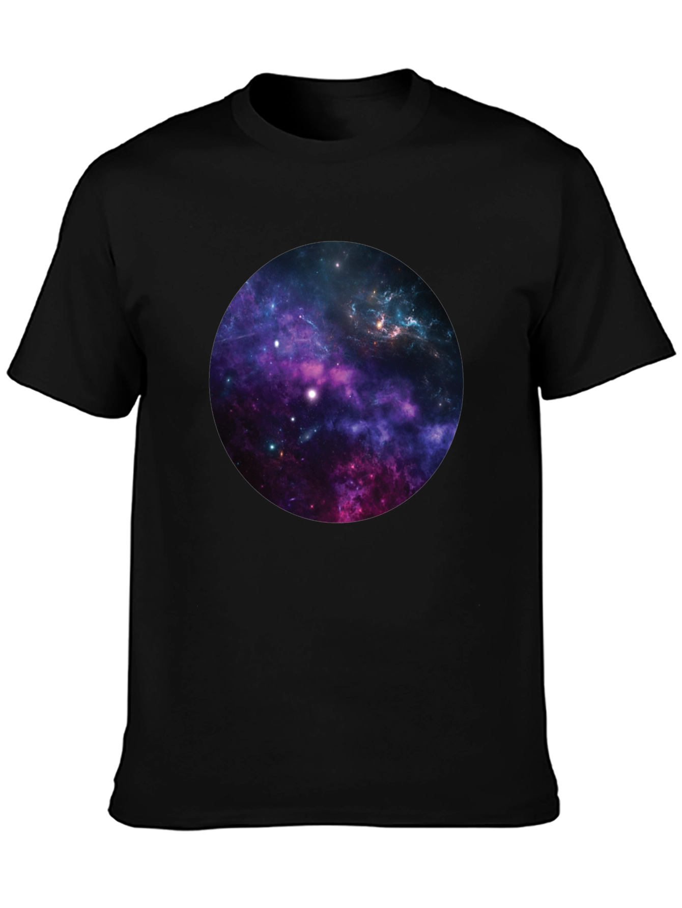 Black Galaxy Graphic Print Black T-Shirt view 3