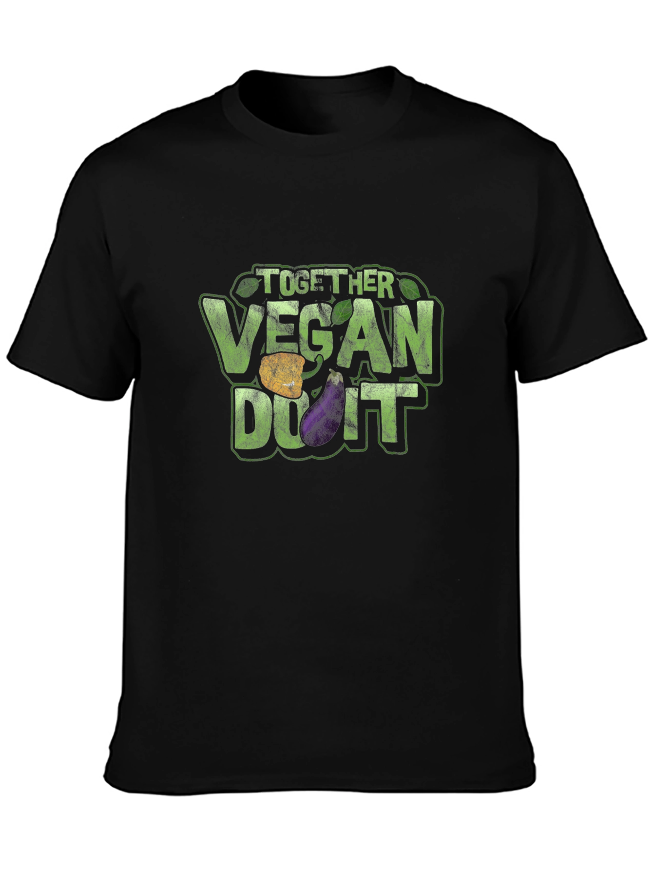 Black Vegan Do It T-Shirt - Black, Graphic Tee view 3